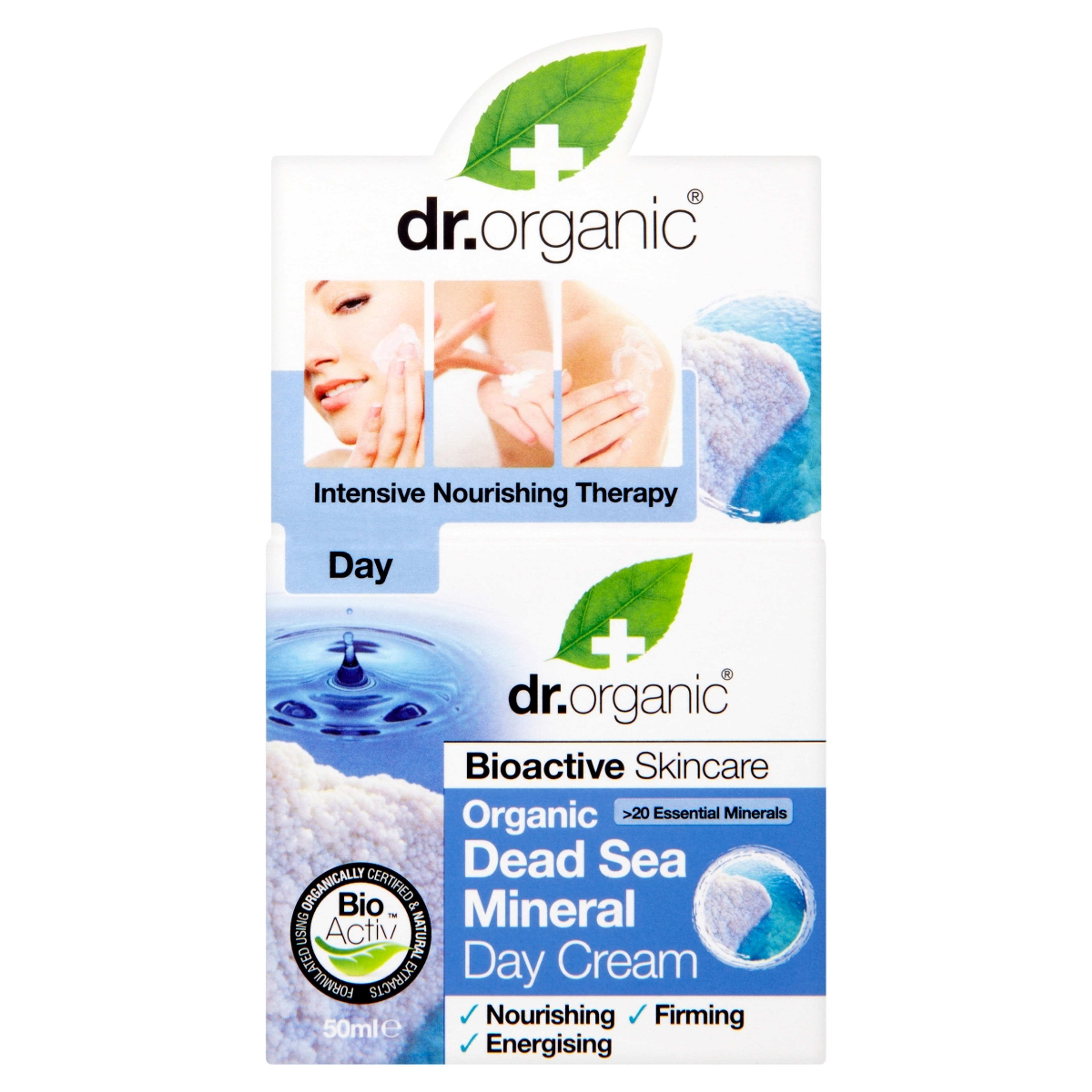 Dr. Organic Holt-tengeri nappali arckrém - 50 ml