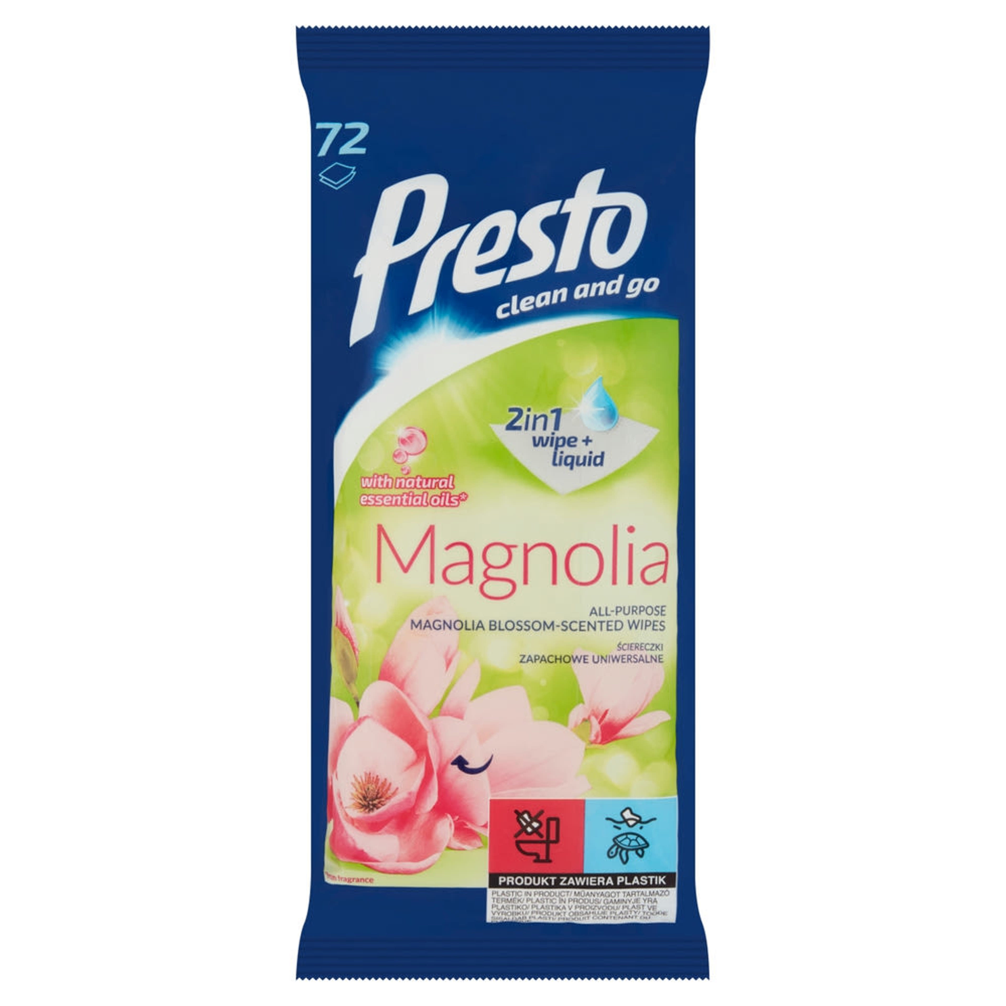 Presto Magnolia univerzális nedves törlőkendő - 72 db
