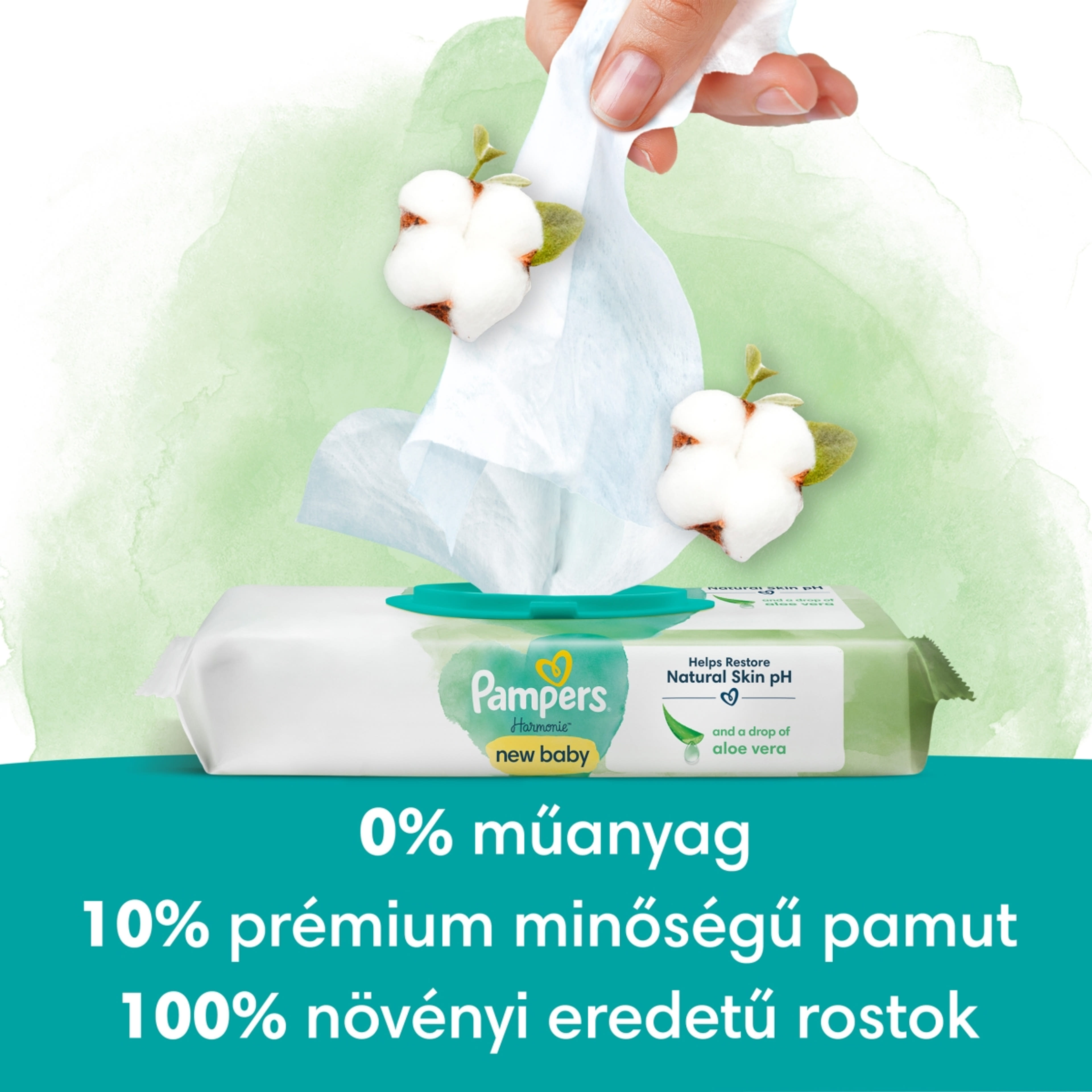 Pampers Harmonie New Baby törlőkendő, műanyagmentes - 46 db-7