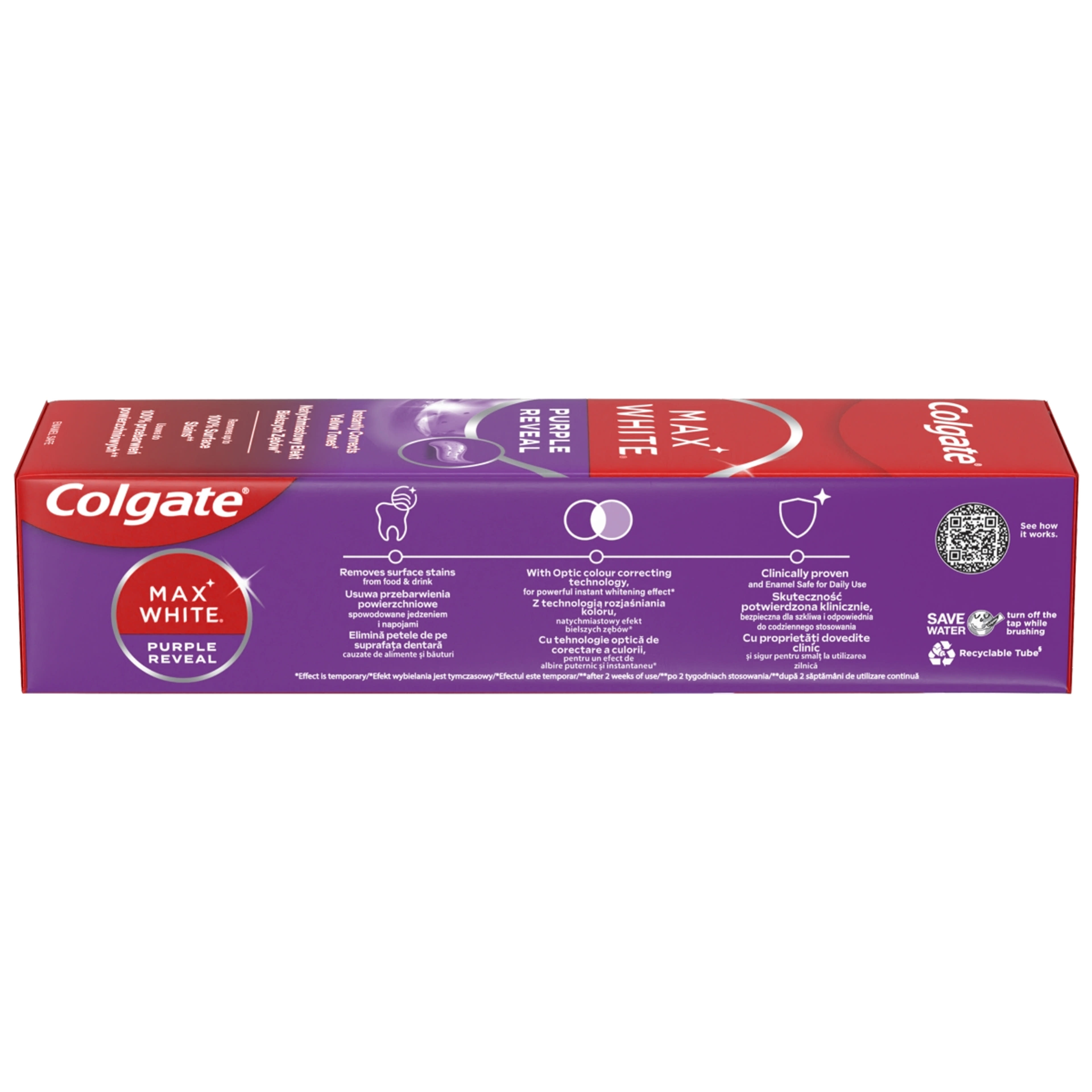 Colgate Max White Purple Reveal fogfehérítő fogkrém - 75 ml-4