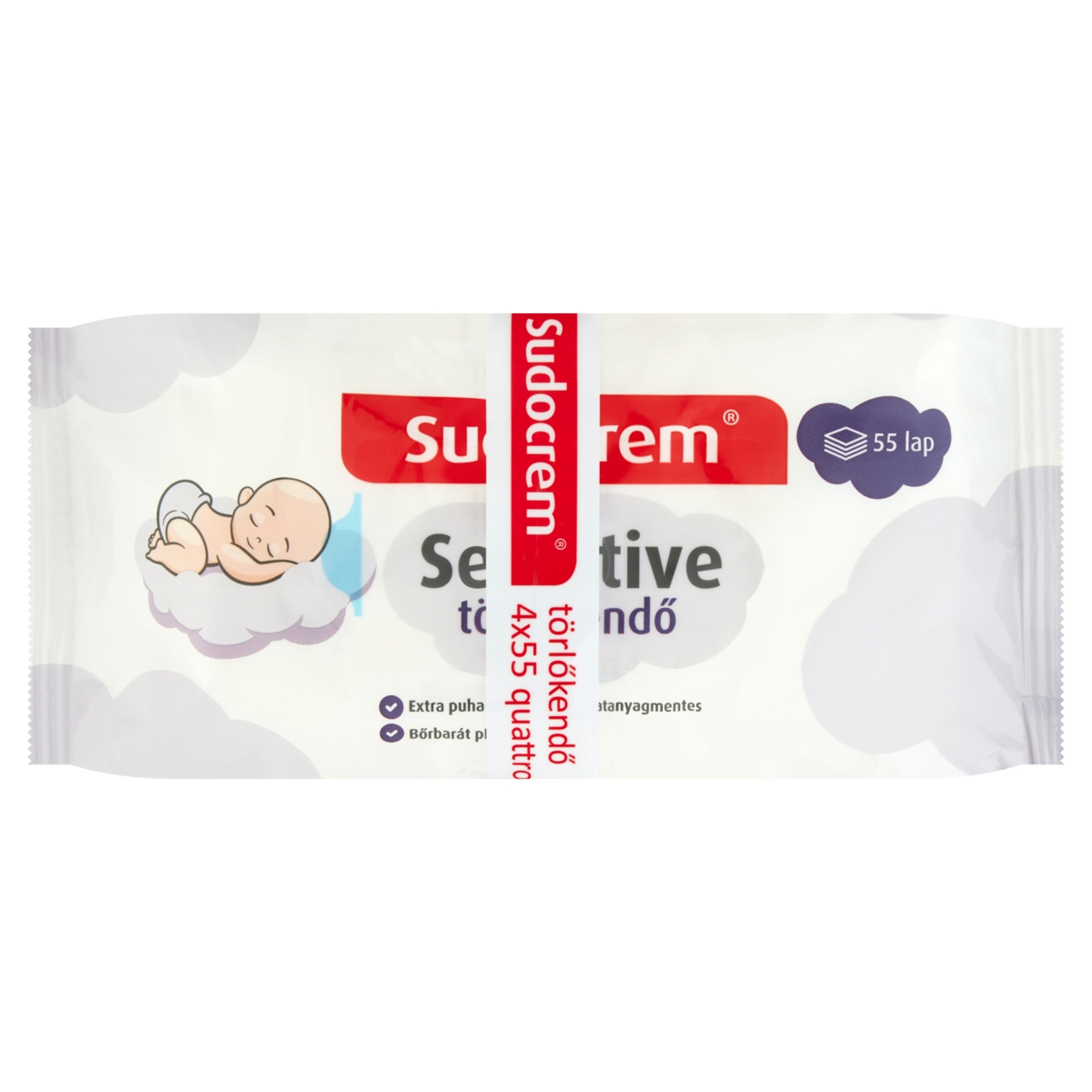 Sudocrem Sensitive Törlőkendő - (4x55db) 220 db