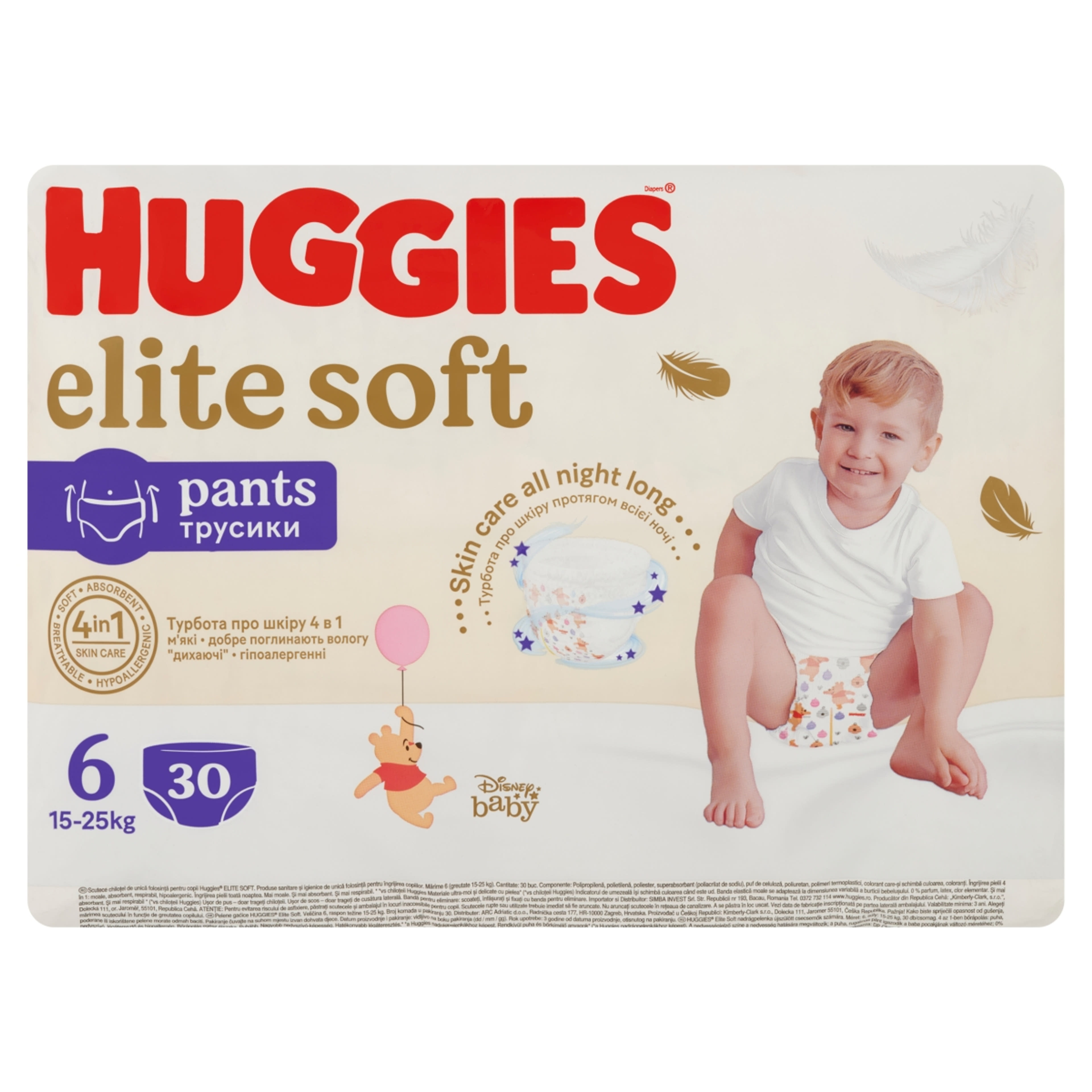 Huggies Elite Soft 6 bugyipelenka 15-25 kg - 32 db