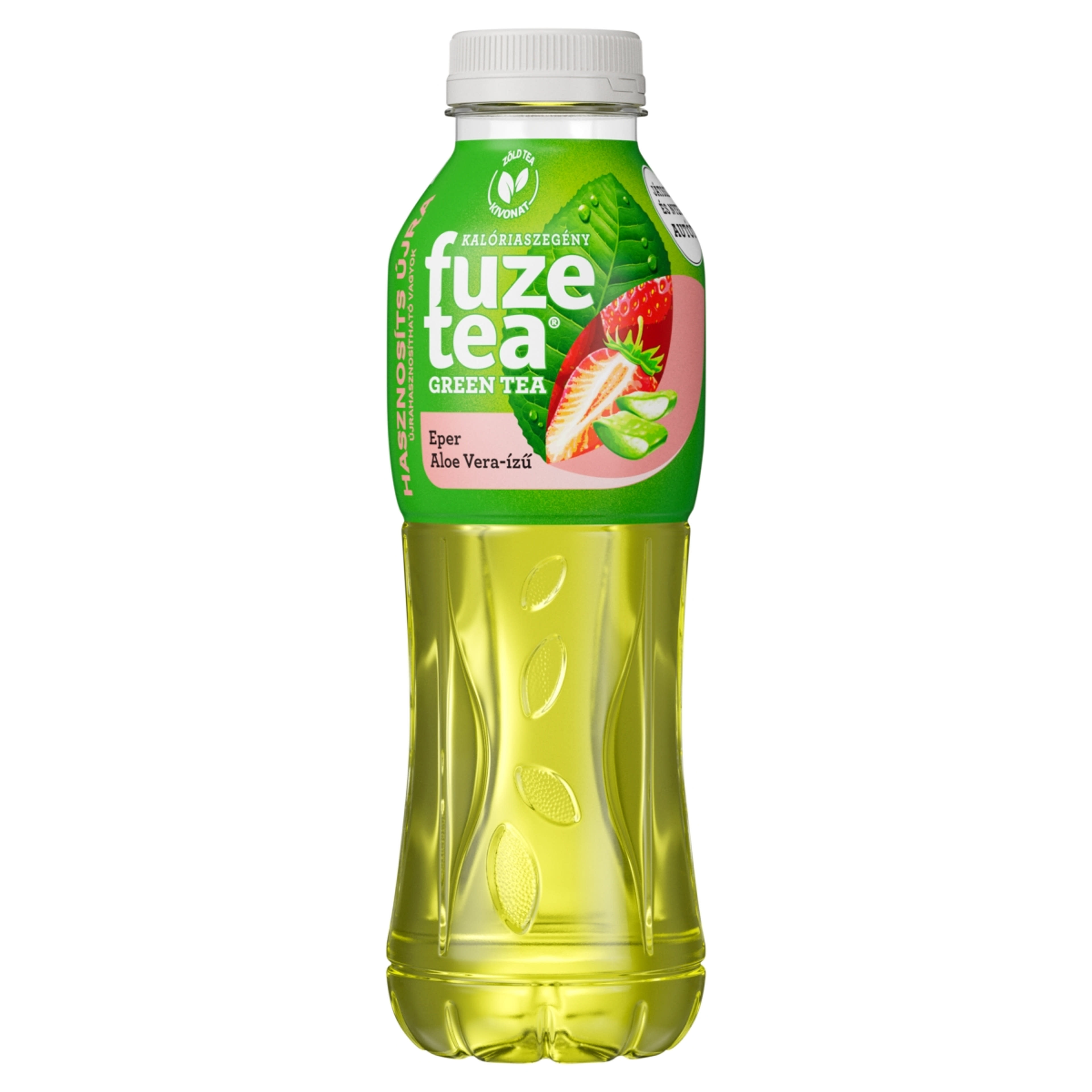FuzeTea szénsavmentes eper-aloe vera-ízű üdítőital zöld tea kivonattal - 500 ml-1
