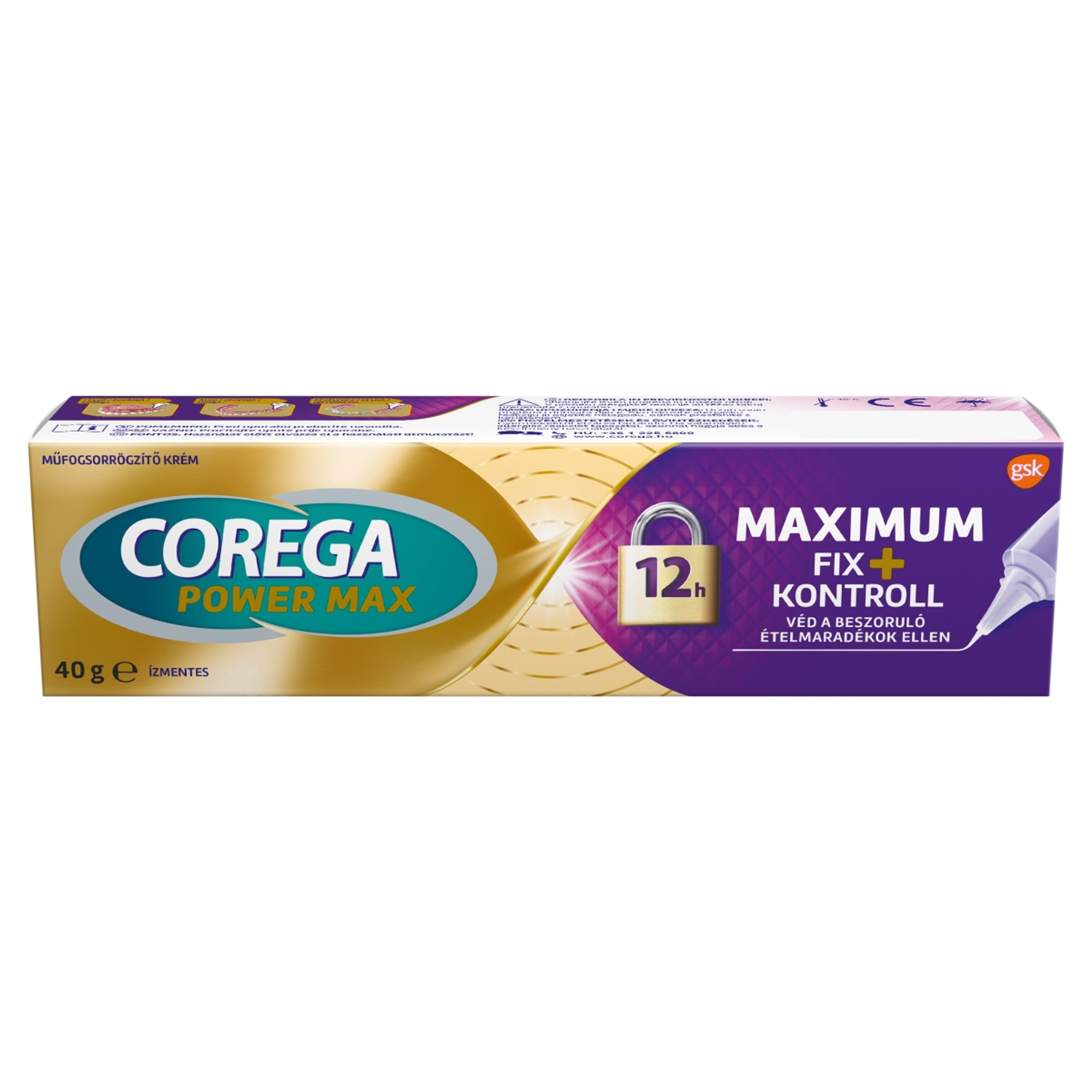 Corega Max Kontroll műfogsorrögzítő krém - 40 g