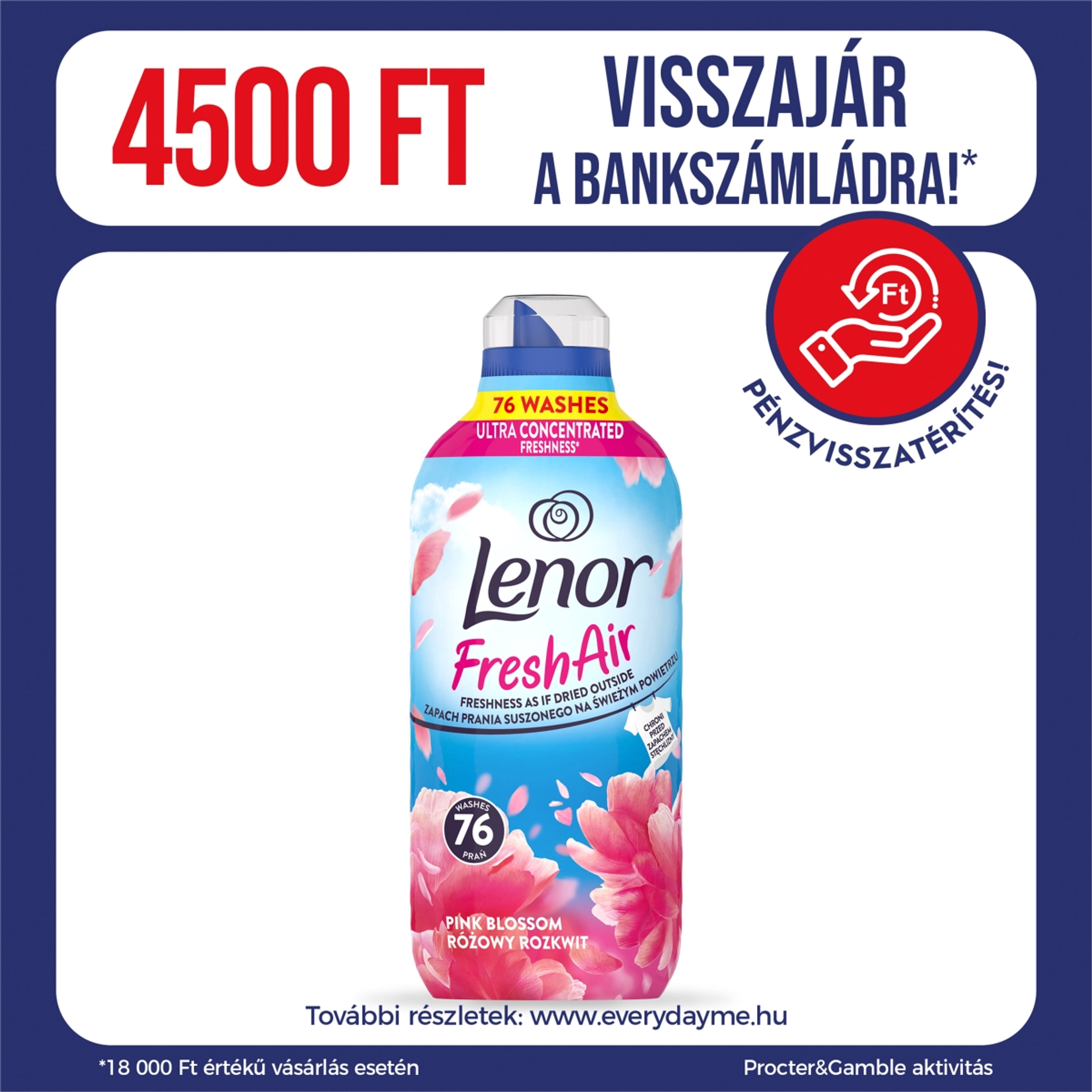 Lenor Pink Blossom öblítő 76 mosáshoz - 1064 ml