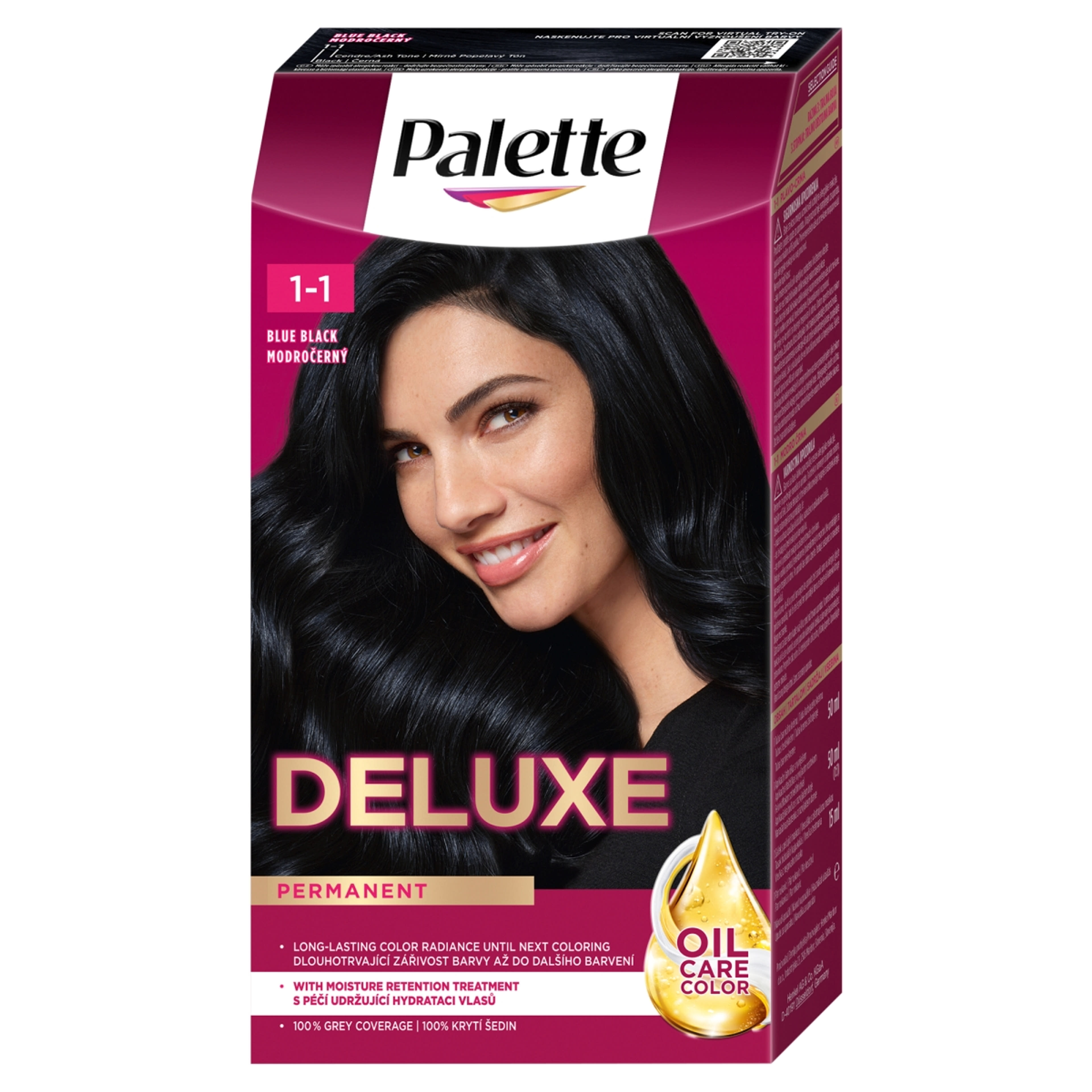 Palette Deluxe 1-1 kékesfekete intenzív krémhajfesték (909) - 1 db