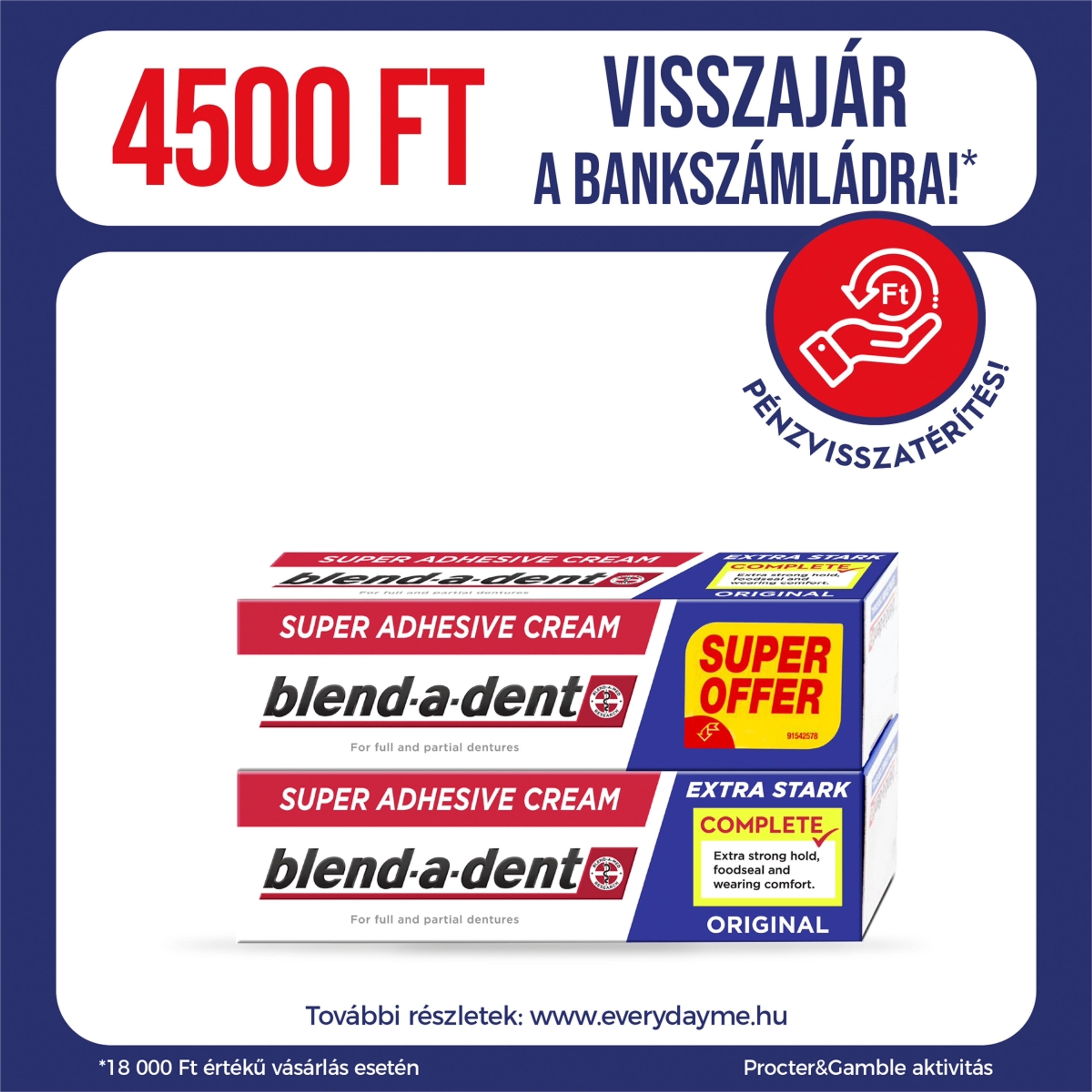 Blend-a-Dent Original Complete Duo műfogsorragasztó - (2x47g) 94 g
