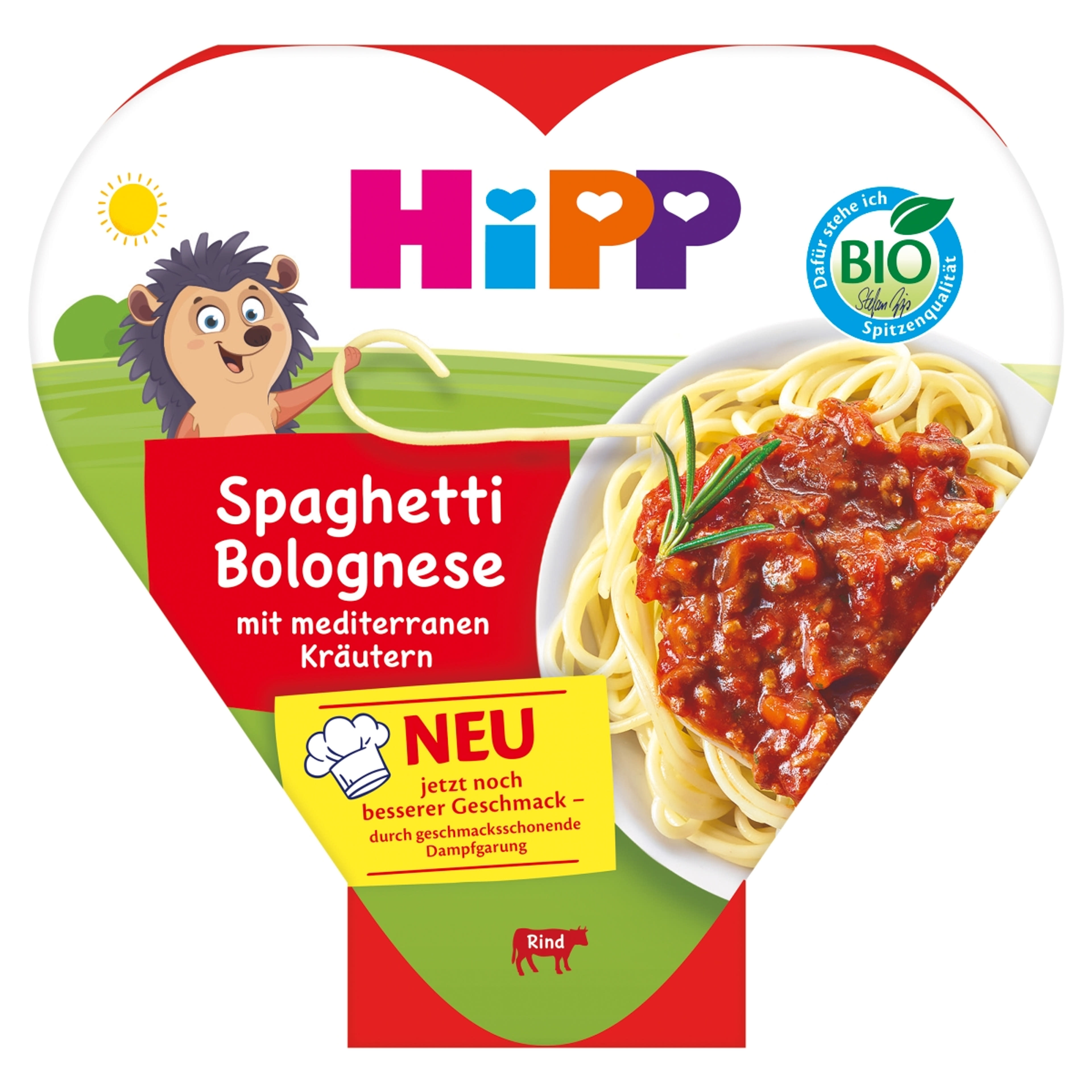 HiPP Bio bolognai spagetti tésztakészítmény marhahússal 1 éves kortól - 250 g