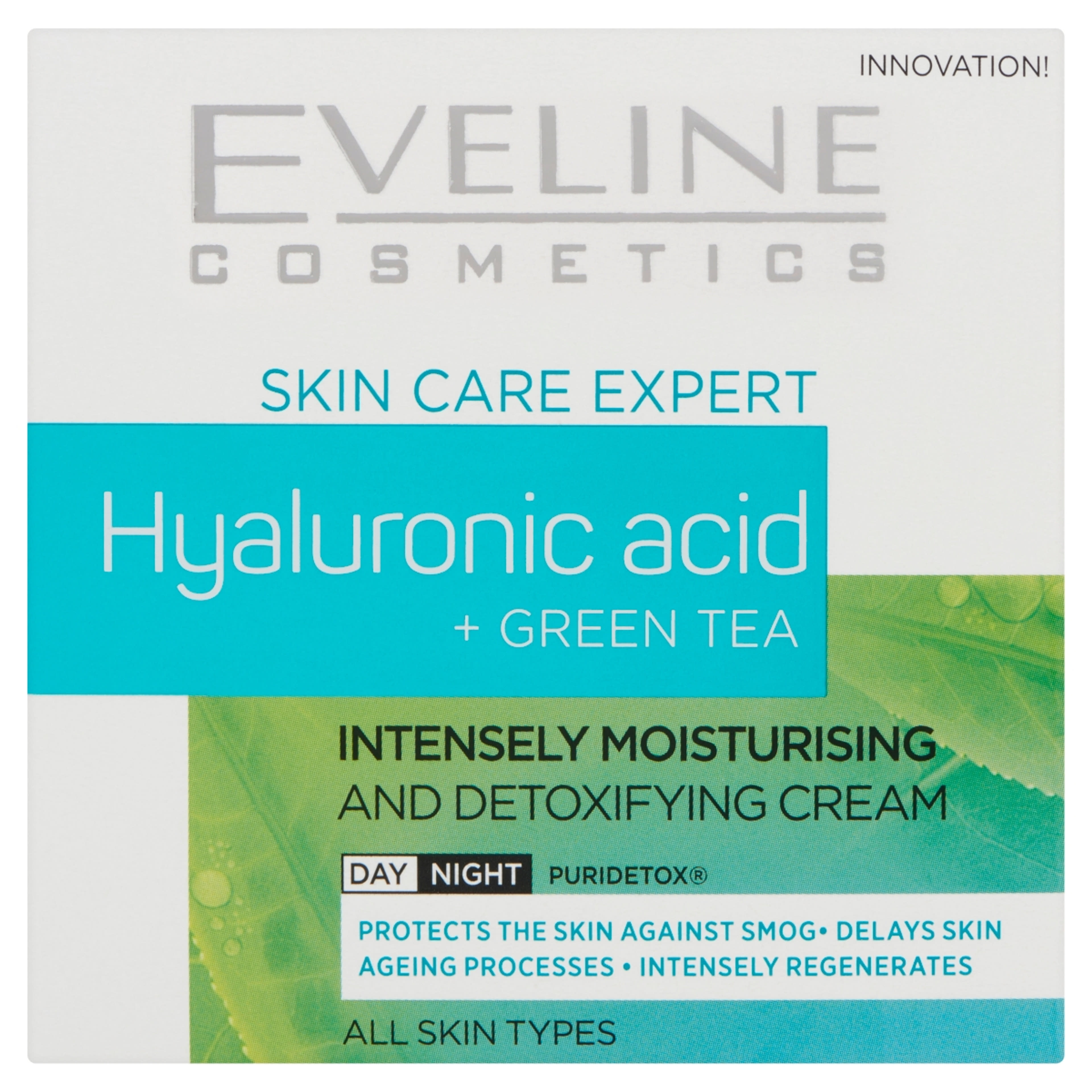 Eveline skin care hialuronsav+zöld tea hidratáló krém - 50 ml-1