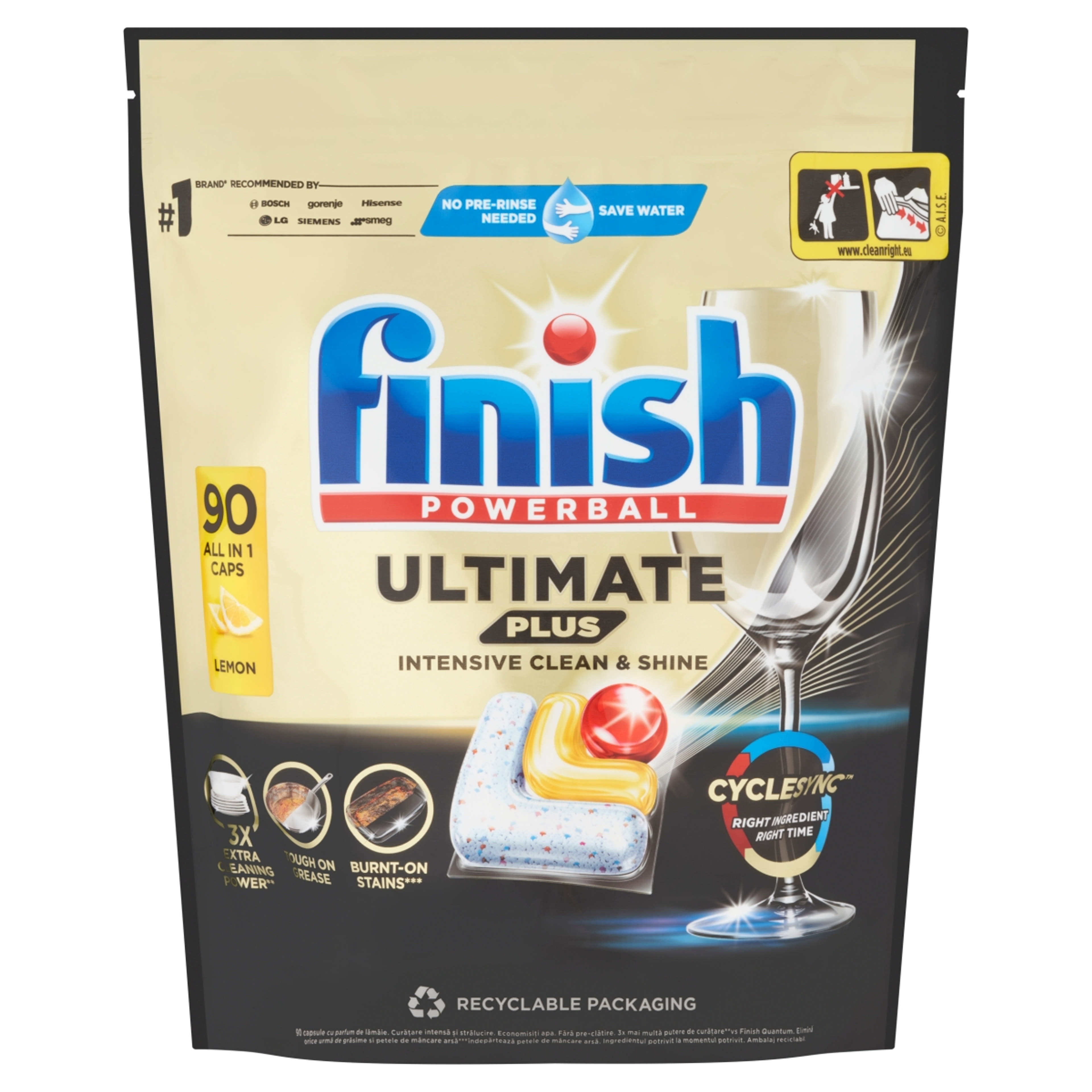 Finish Powerball Ultimate Plus All in 1 Citrom mosogatógép kapszula - 90 db-1