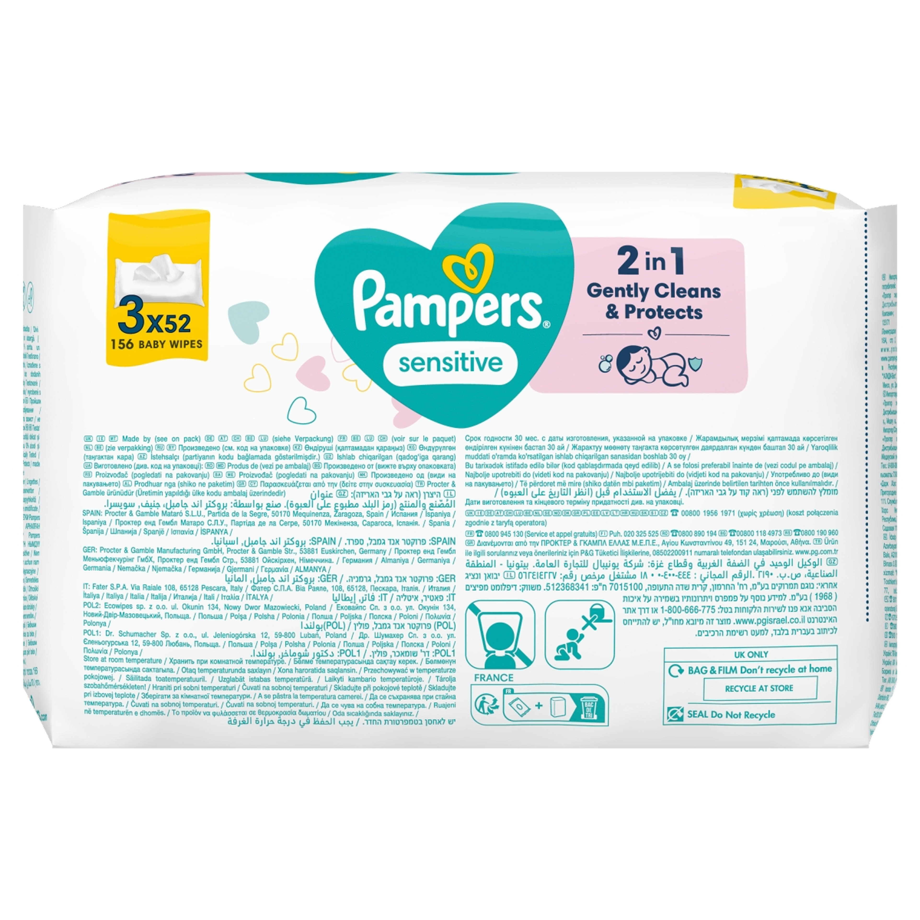 Pampers törlőkendő sensitive (3*52) - 156 db-2