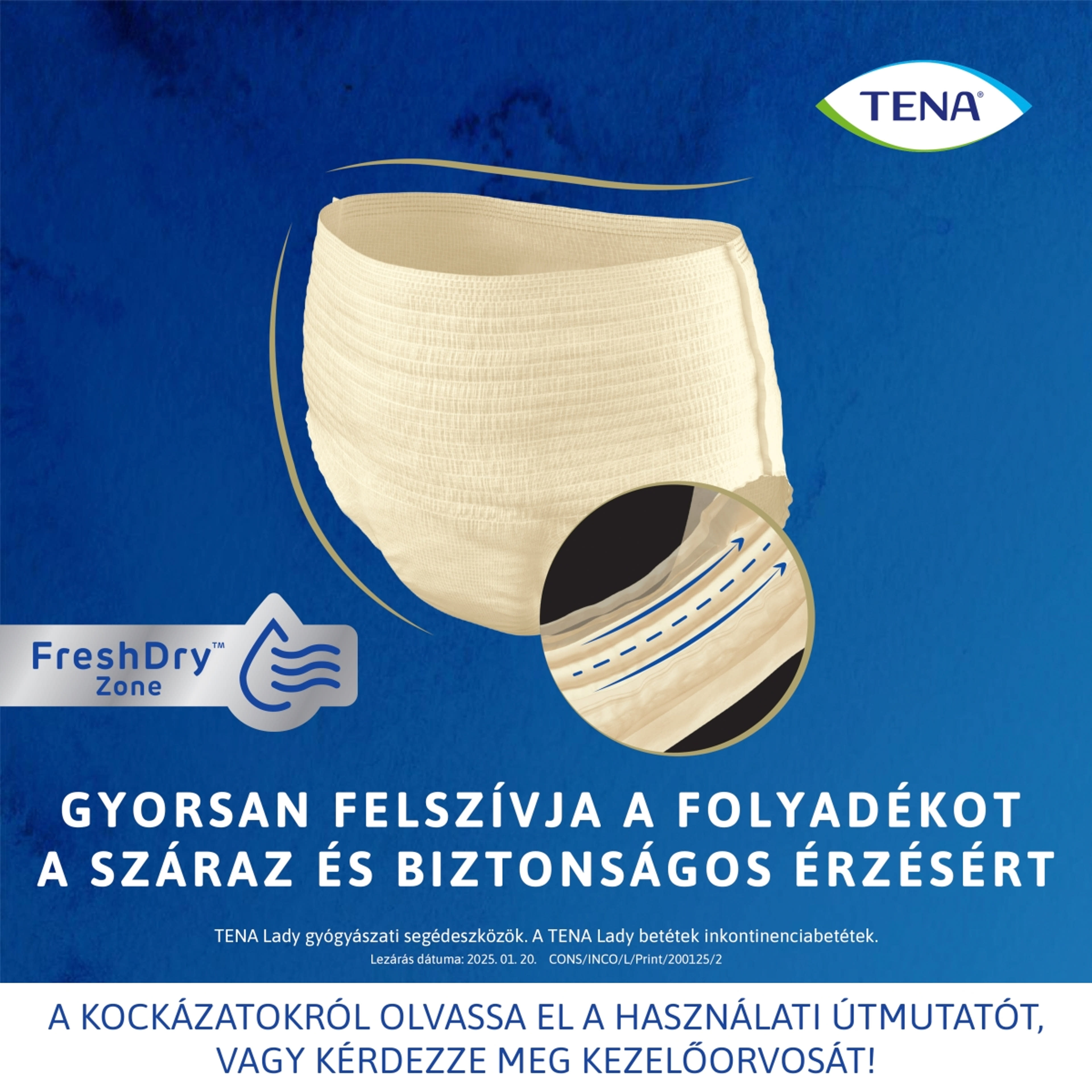 Tena Lady Pants Crème eldobható női inkontinencia-fehérnemű L - 8 db-3