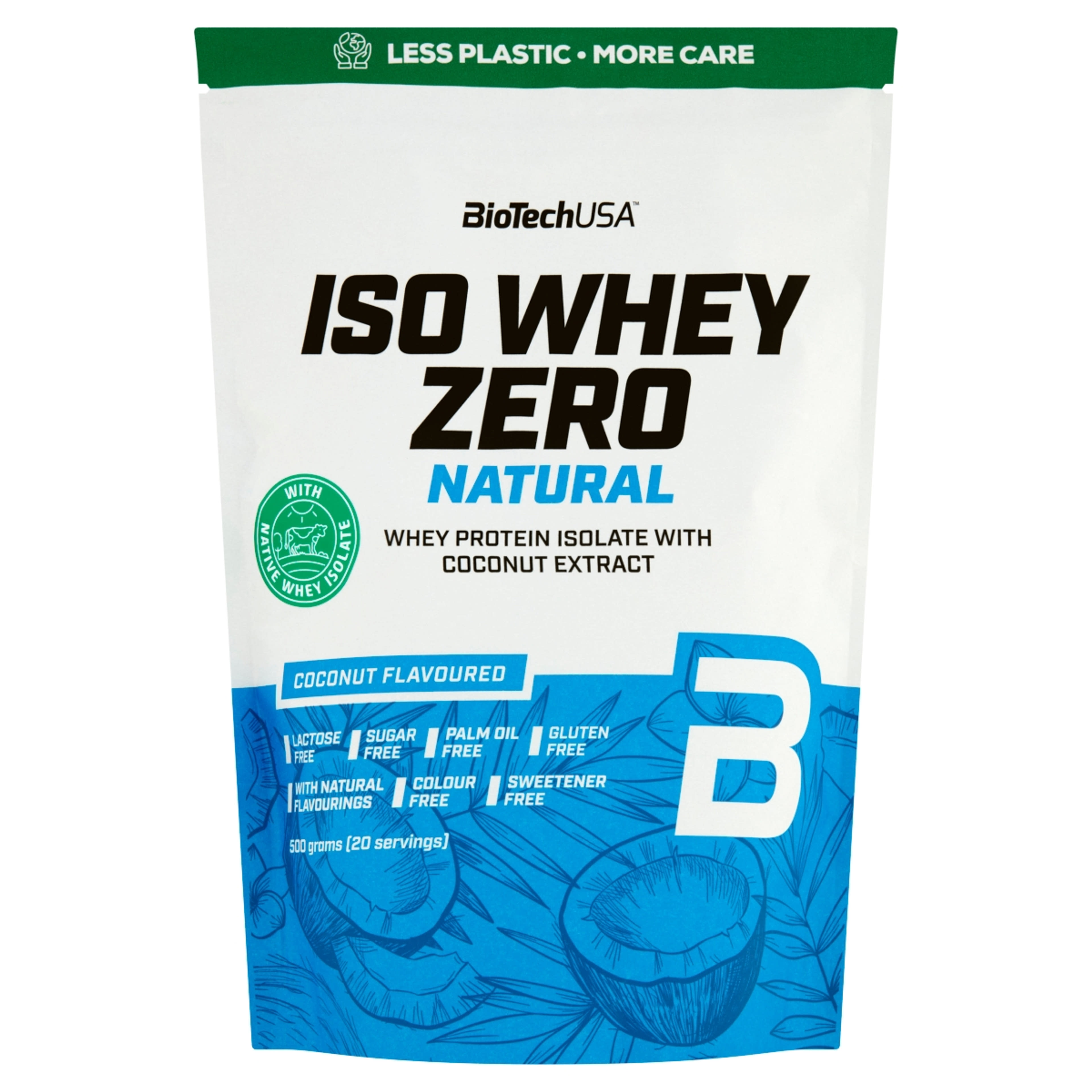 BioTechUSA Iso Whey Zero Laktózmentes kókusz ízű fehérjepor - 500 g
