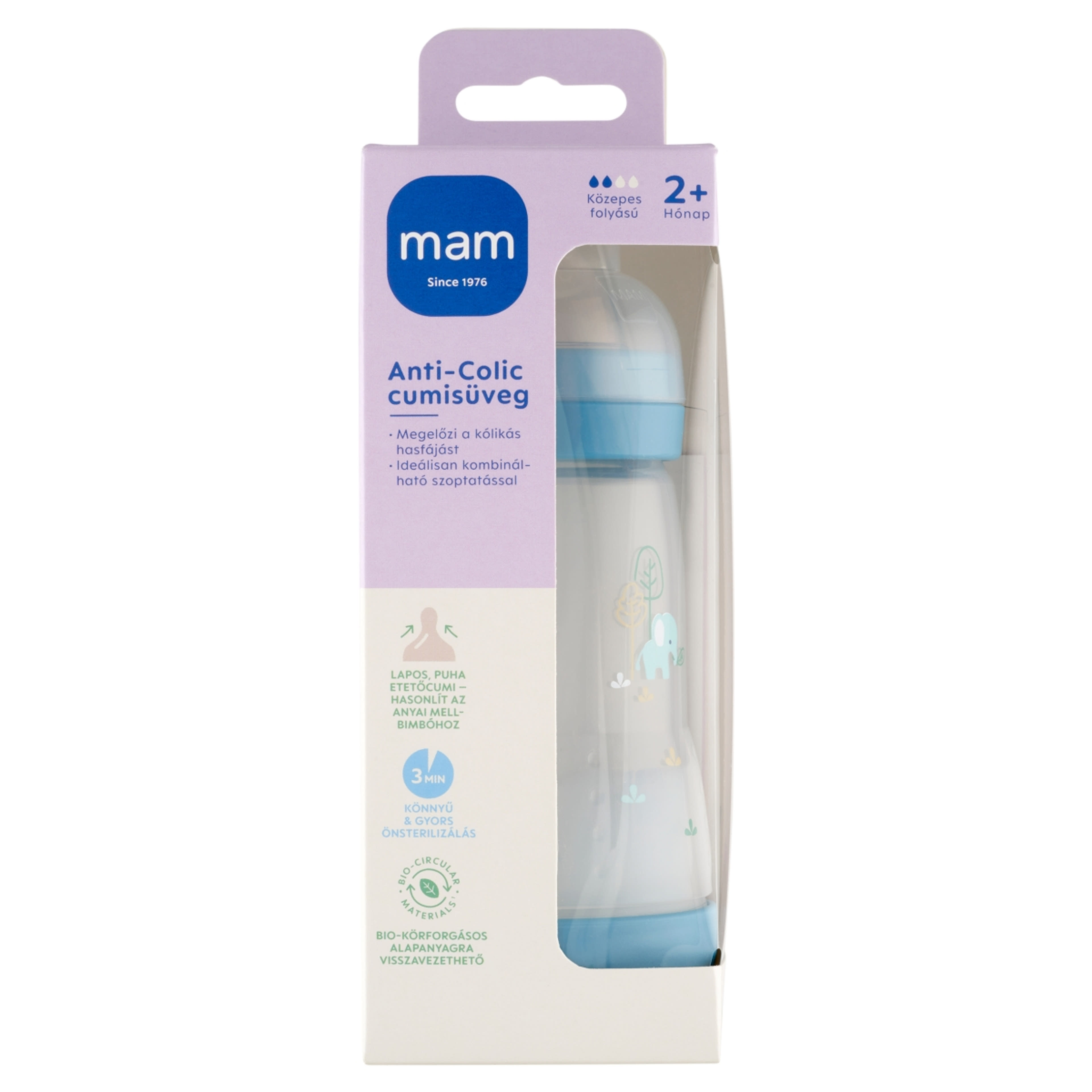 MAM Anti-Colic cumisüveg 2 hónapos kortól 260 ml - 1 db-1