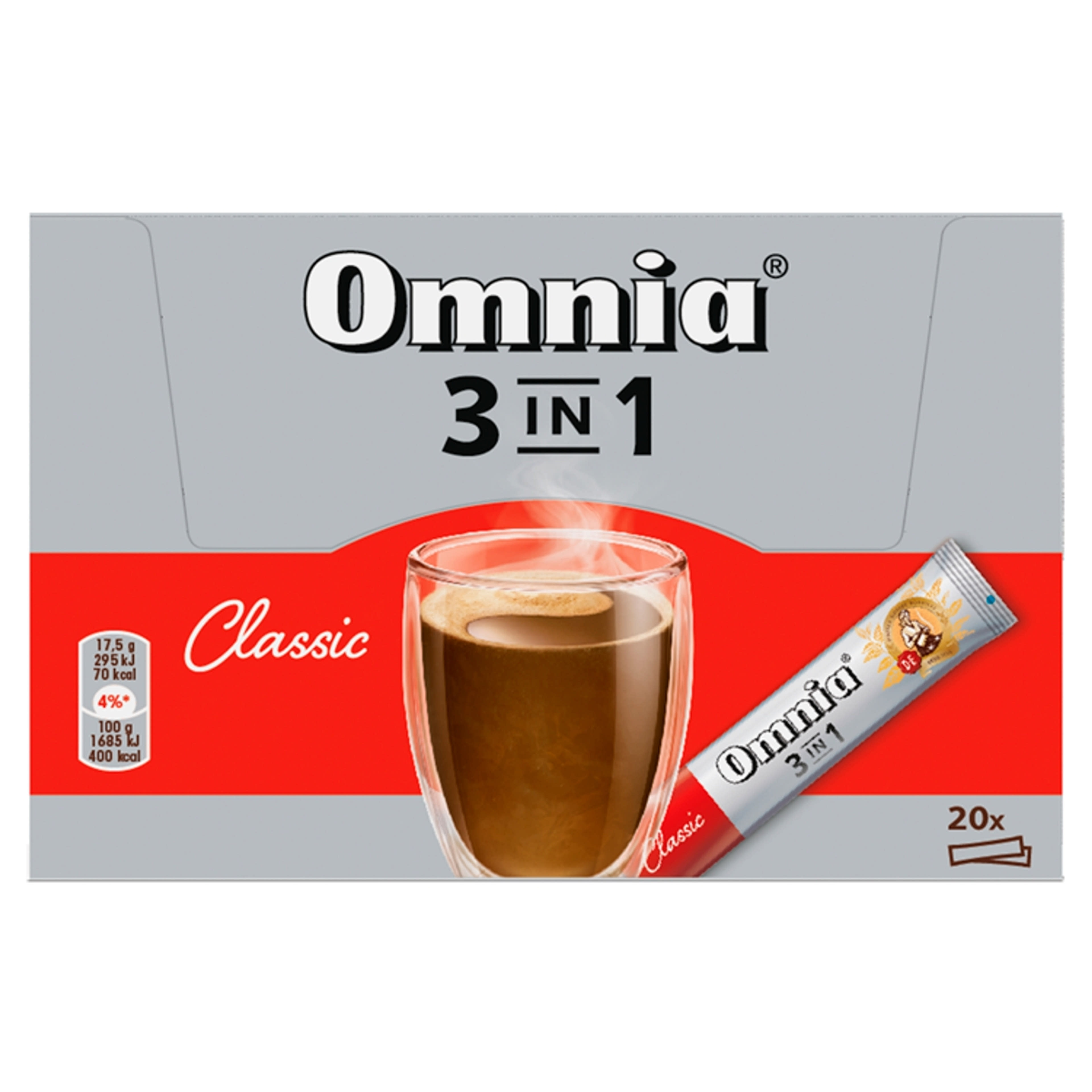 Douwe Egberts Omnia 3in1 Classic Instant kávéital - 20 db