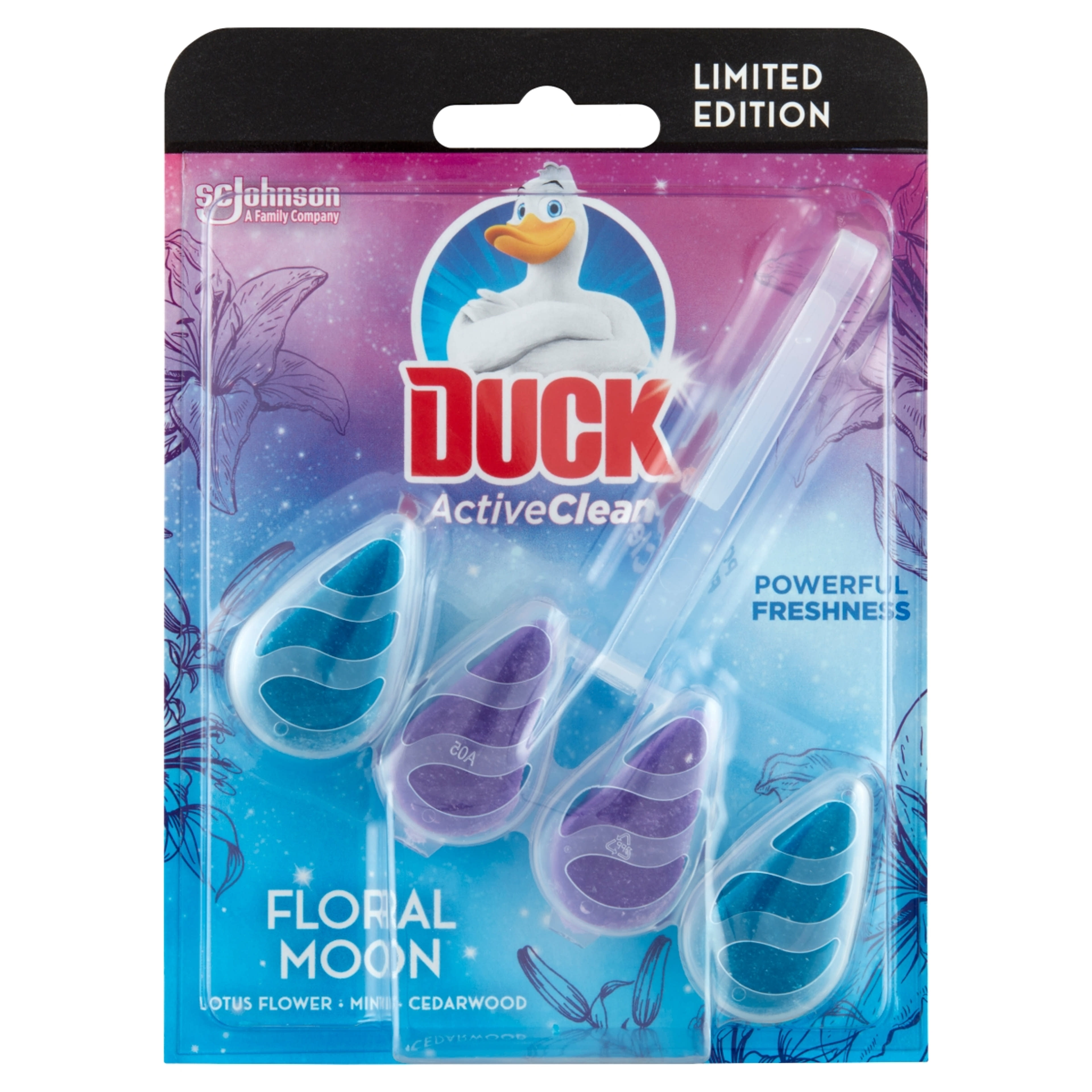 Duck Active Clean Floral Moon WC-öblítő rúd - 38,6 g