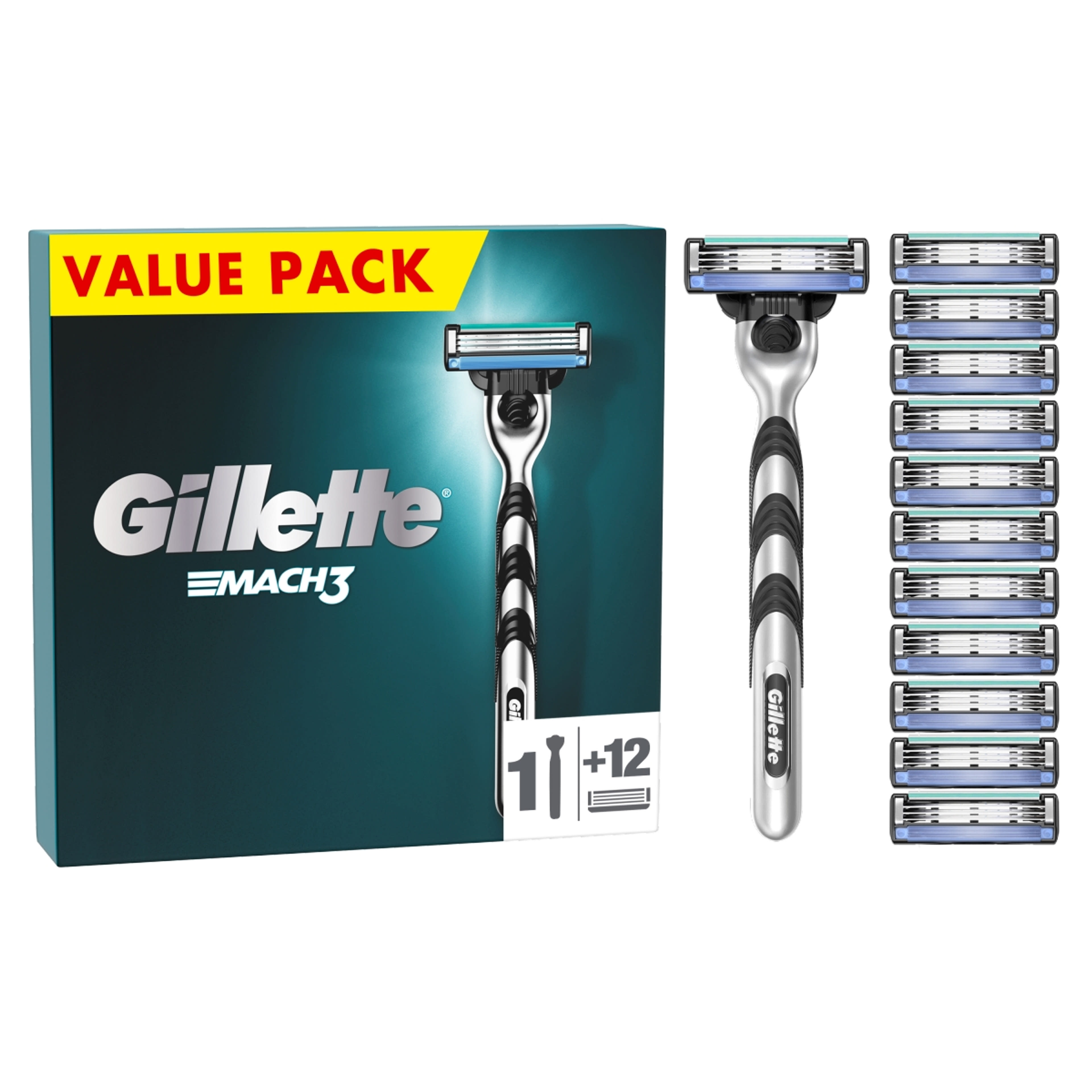 Gillette Mach3 férfi borotva készülék és 12 db borortvabetét - 1 db-8