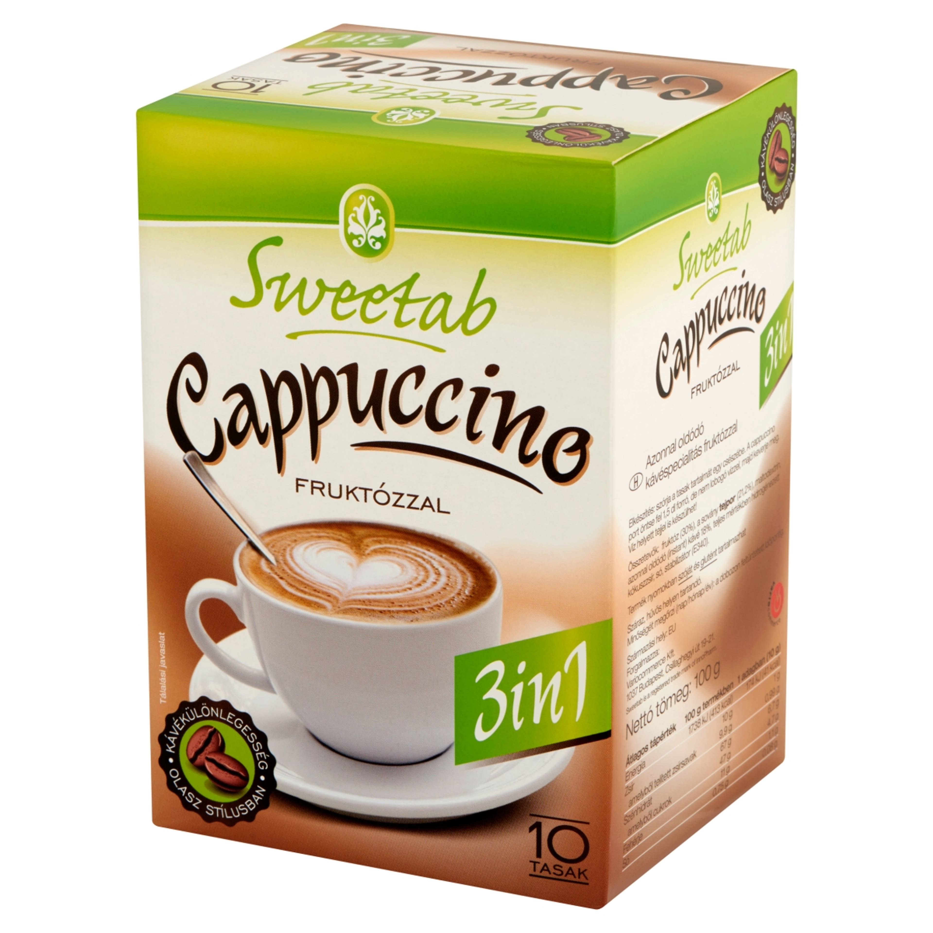 Sweetab cukormentes cappuccino 10x10 - 100 g-2