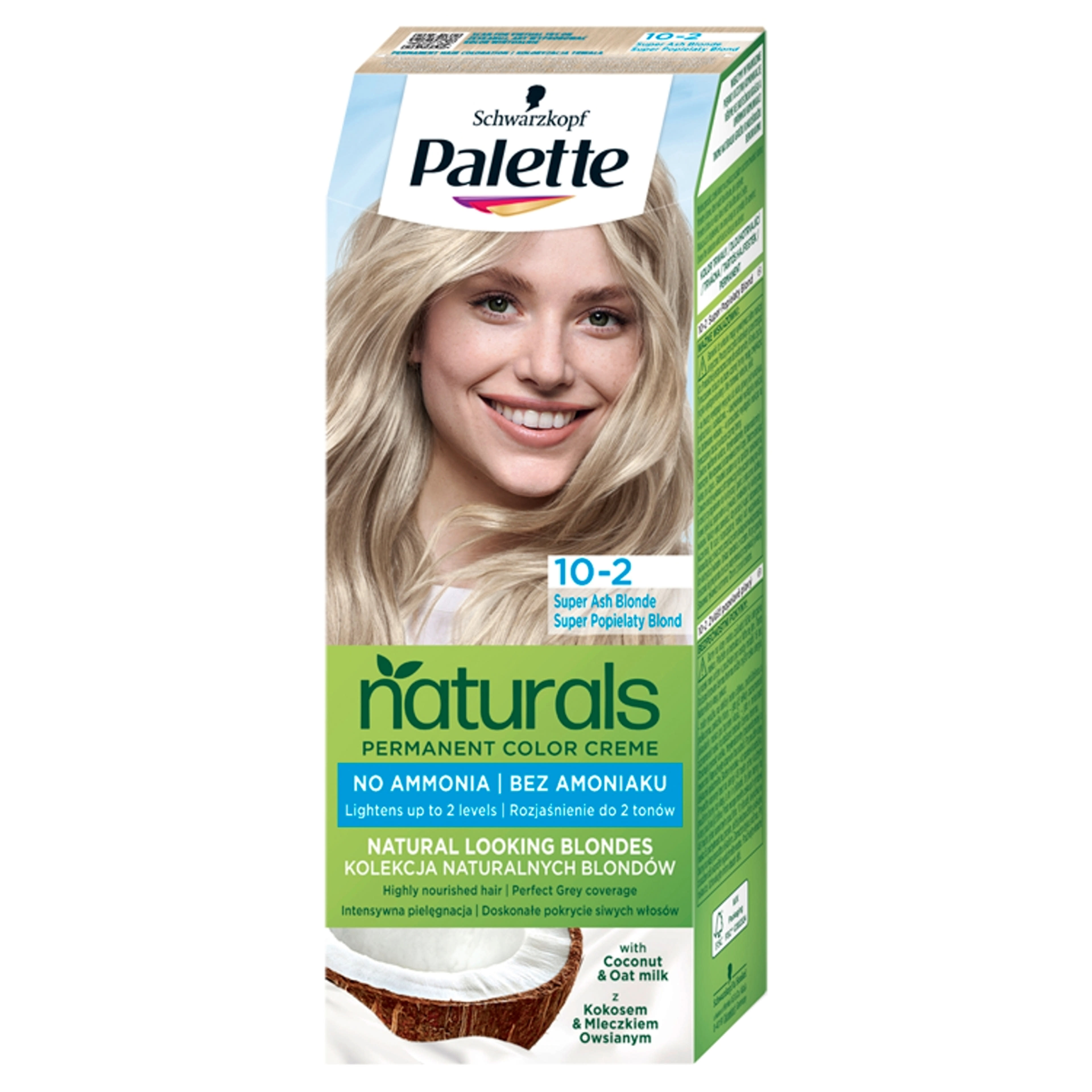 Palette Permanent Naturals Color 10-2 szuper hamvasszőke ápoló krémhajfesték (219) - 1 db