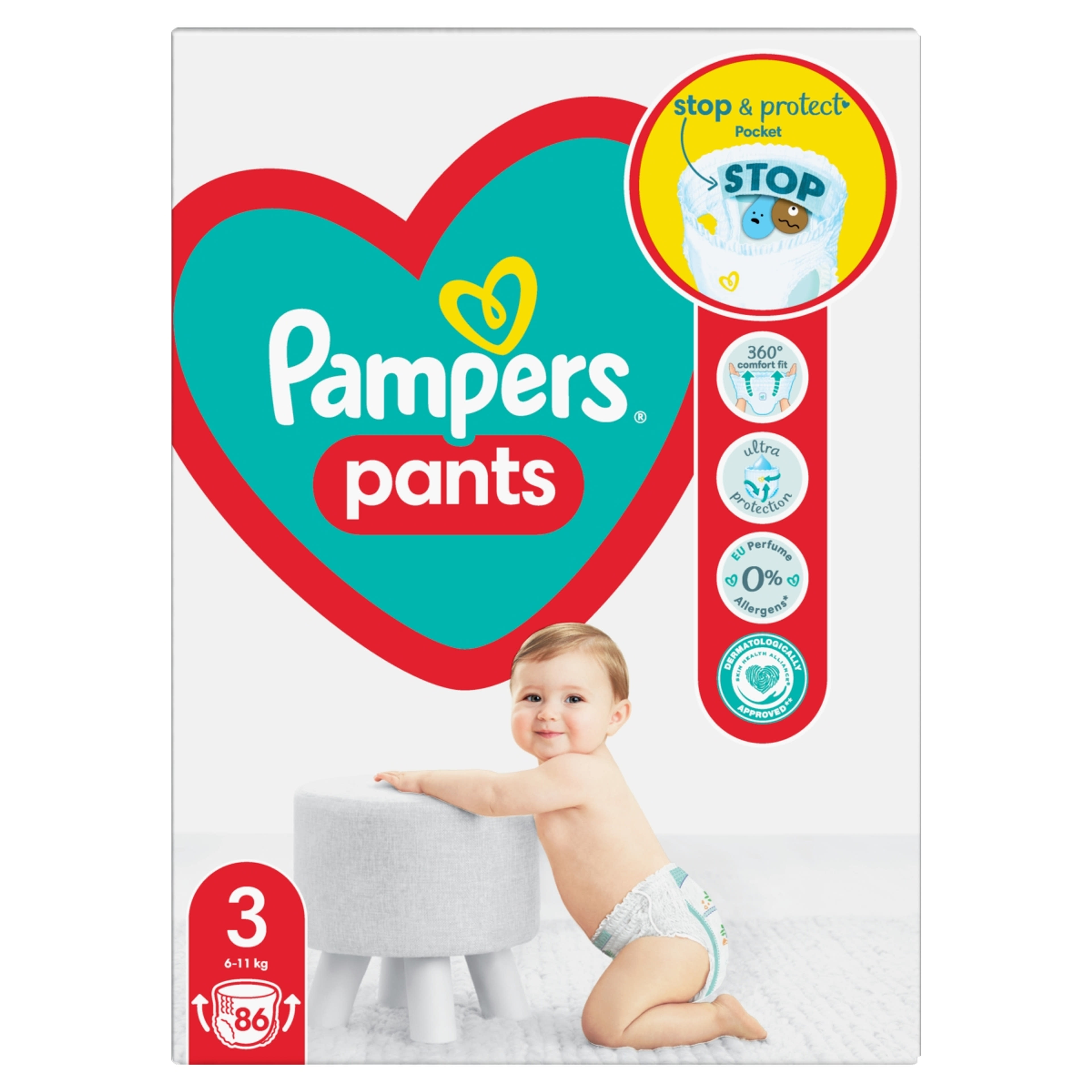 Pampers Pants Giant Pack+ 3-as 6-11 kg - 86 db