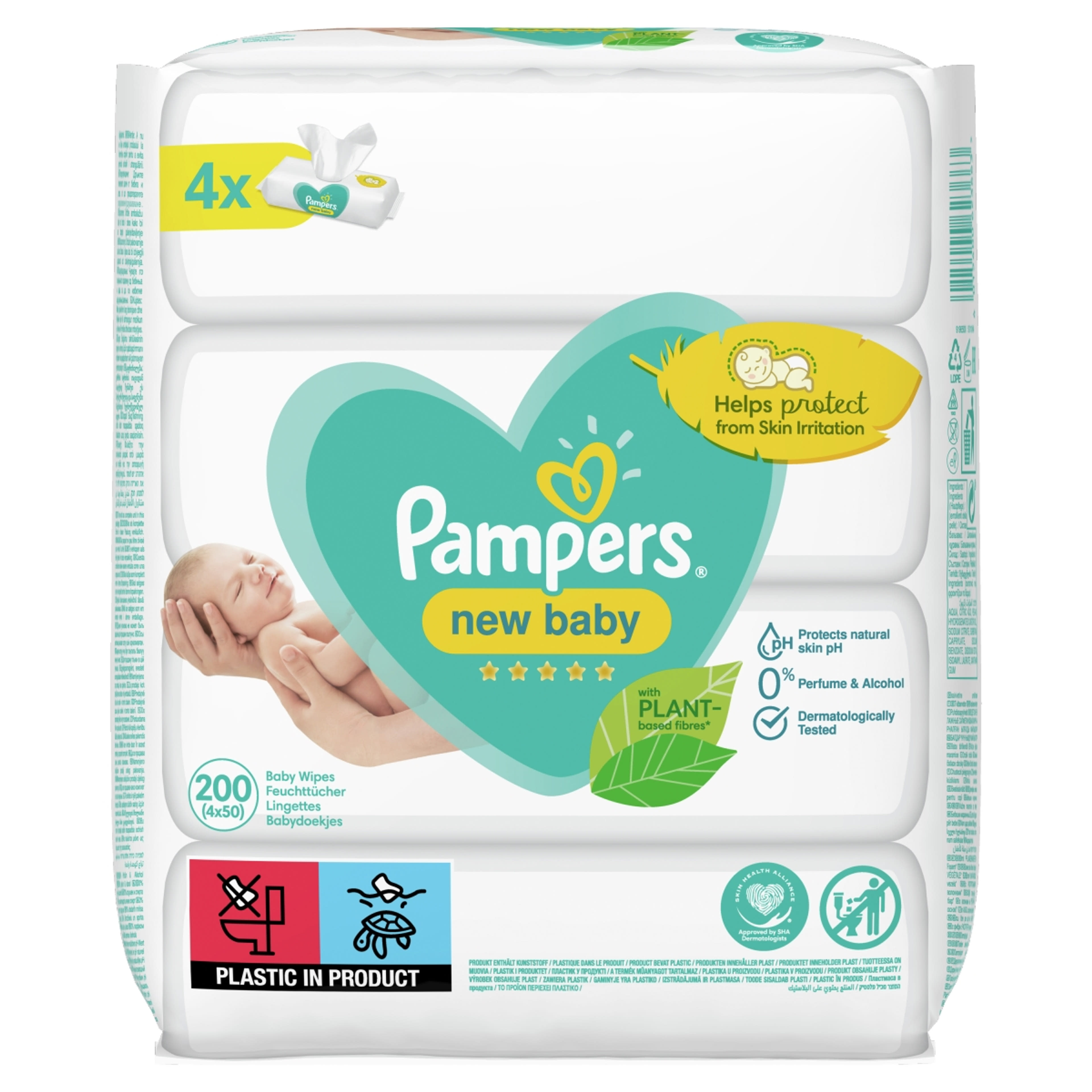 Pampers Sensitiv New Baby törlőkendő (4x50) - 200 db