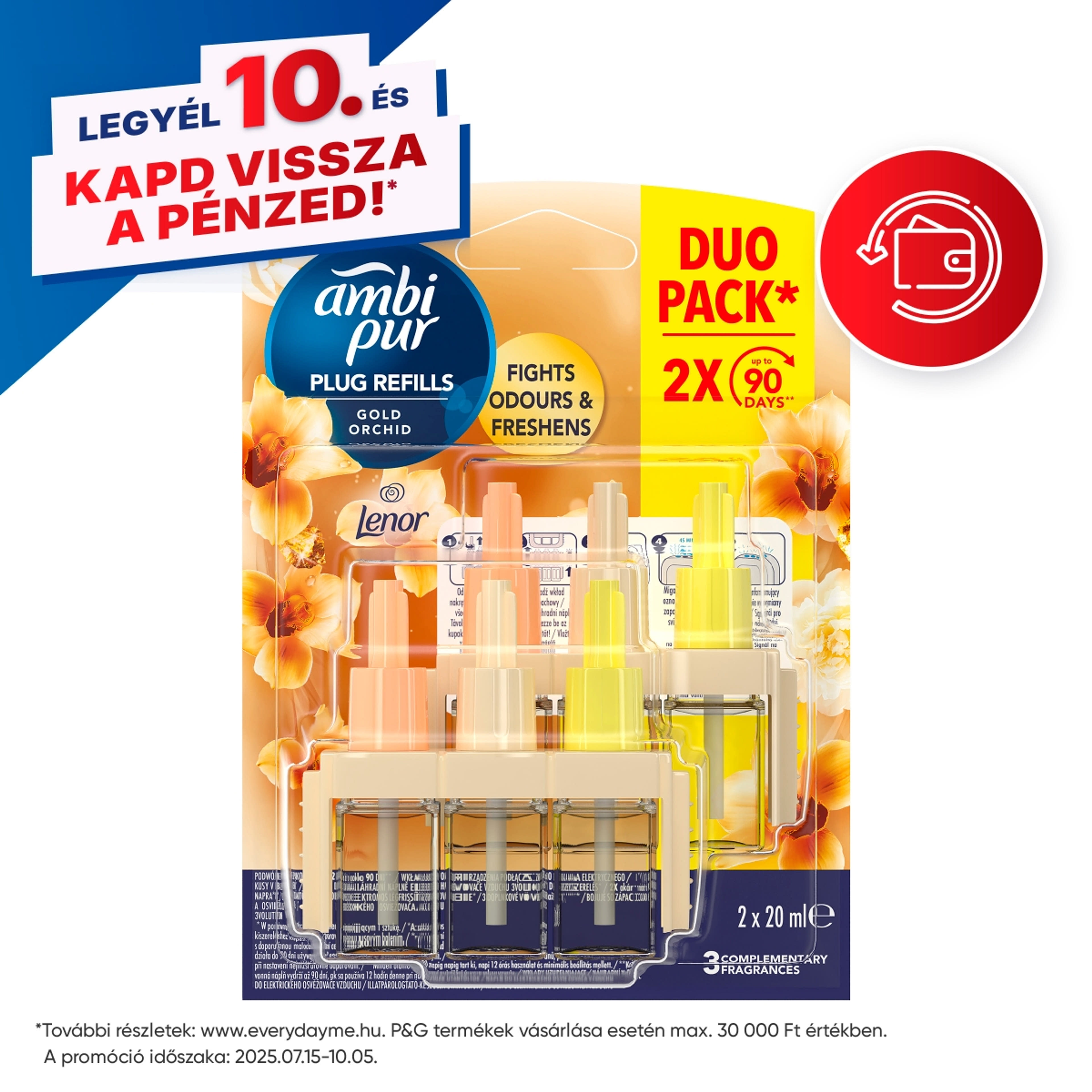 Ambi Pur 3Volution Gold Orchid elektromos légfrissítő utántöltő (2x20) - 40 ml