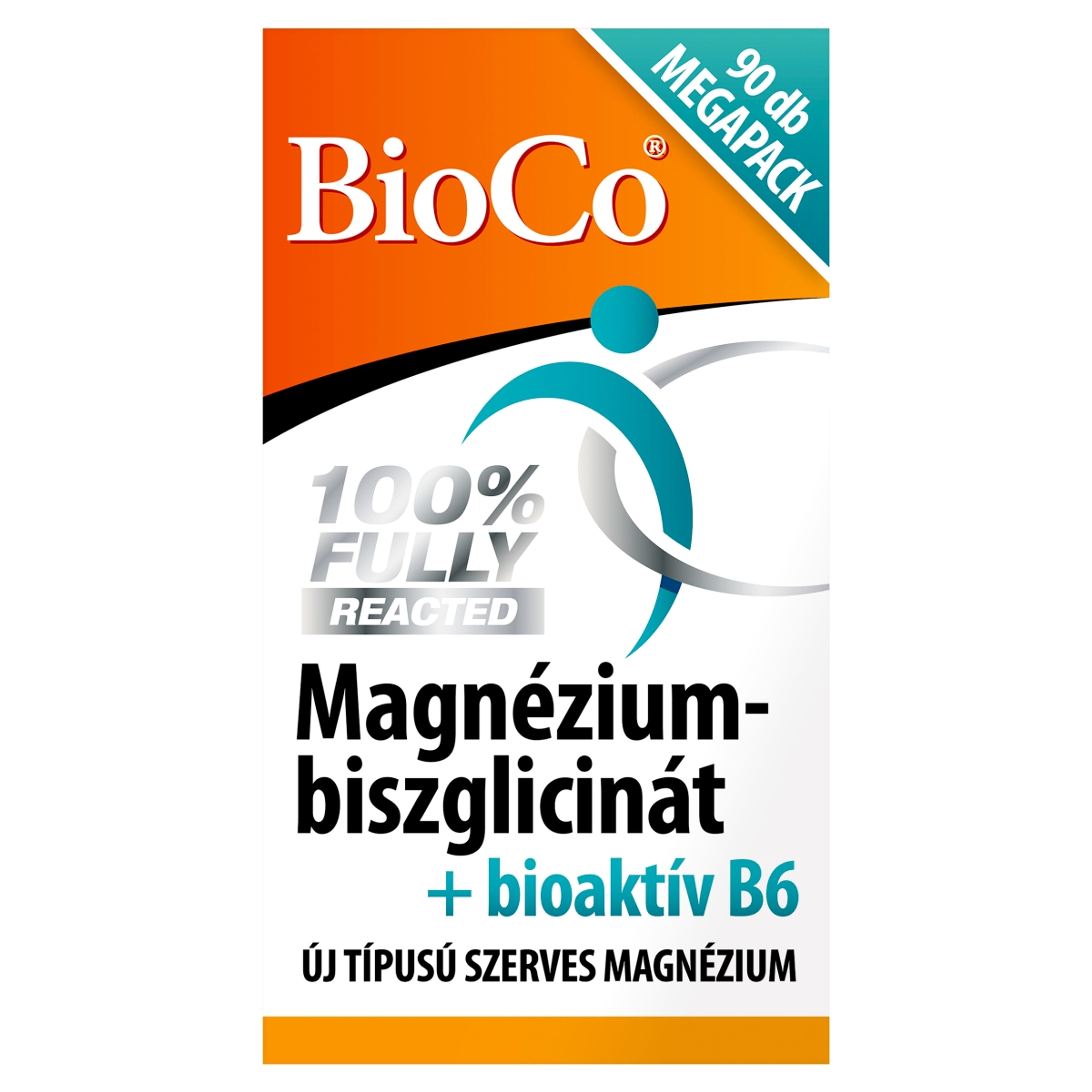 BioCo Magnézium-biszglicinát + bioaktív B6-vitamin étrend-kiegészítő tabletta - 90 db