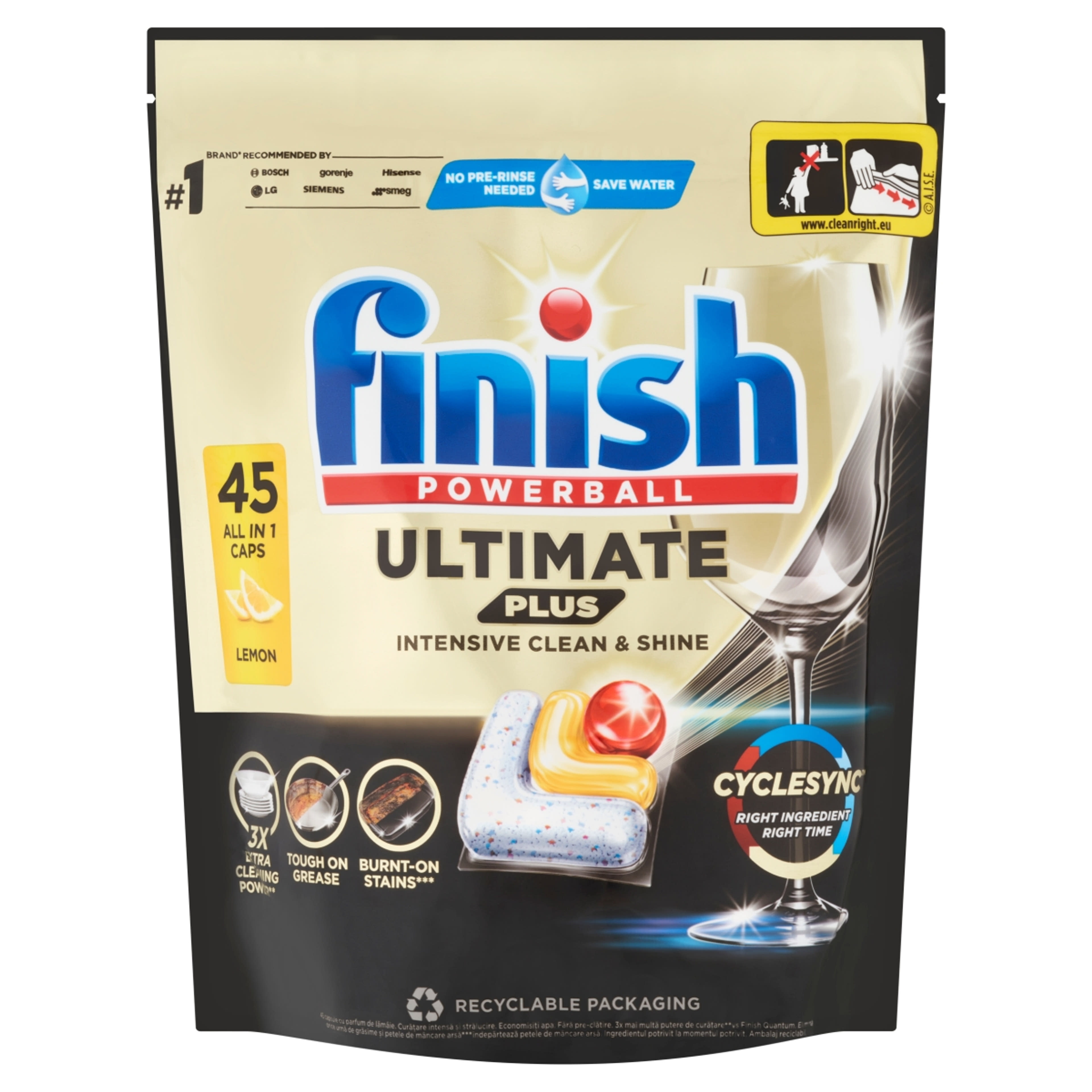 Finish Powerball Ultimate Plus All in 1 Citrom mosogatógép kapszula - 45 db-1