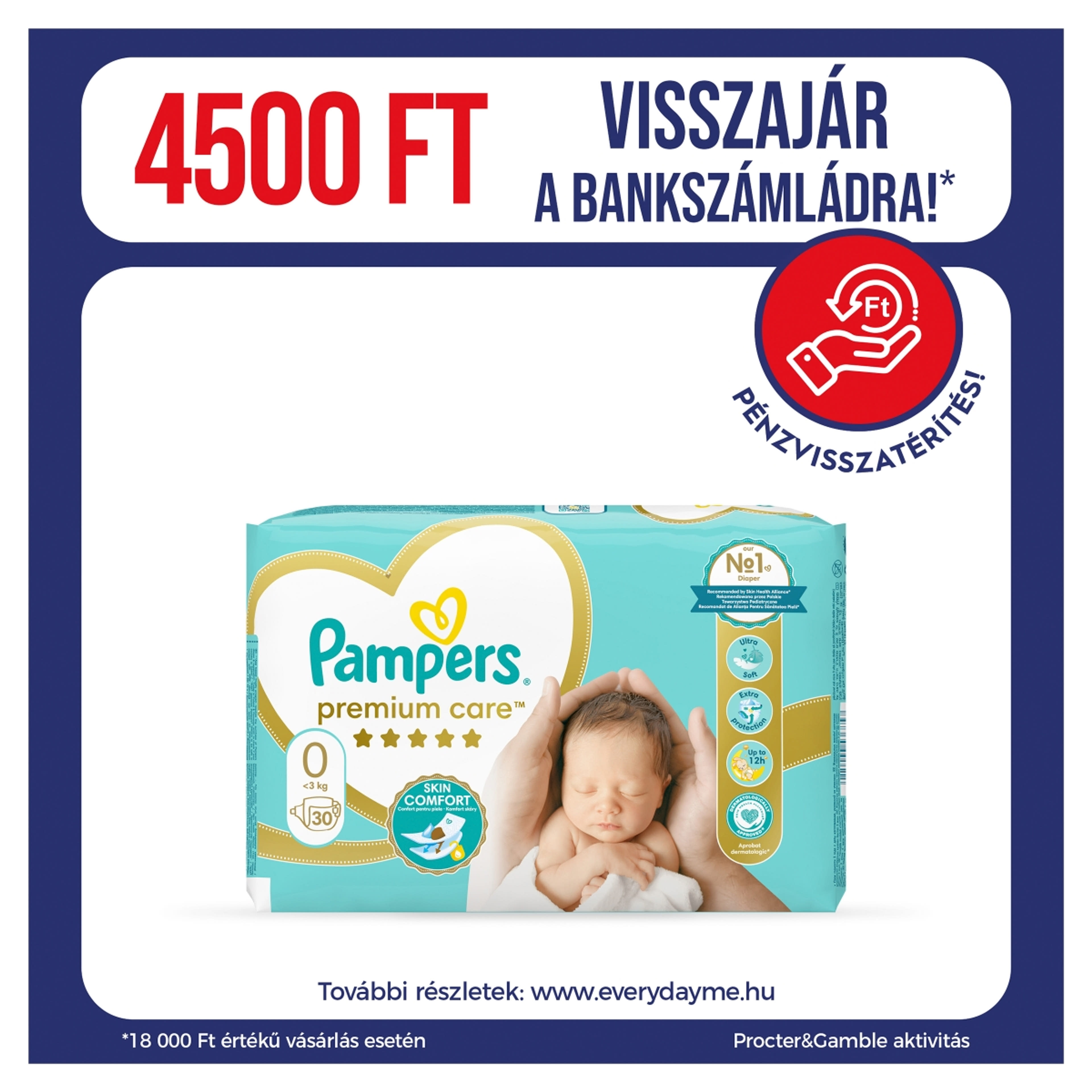 Pampers Premium Care Pelenka Újszülött Kortól - 30 db