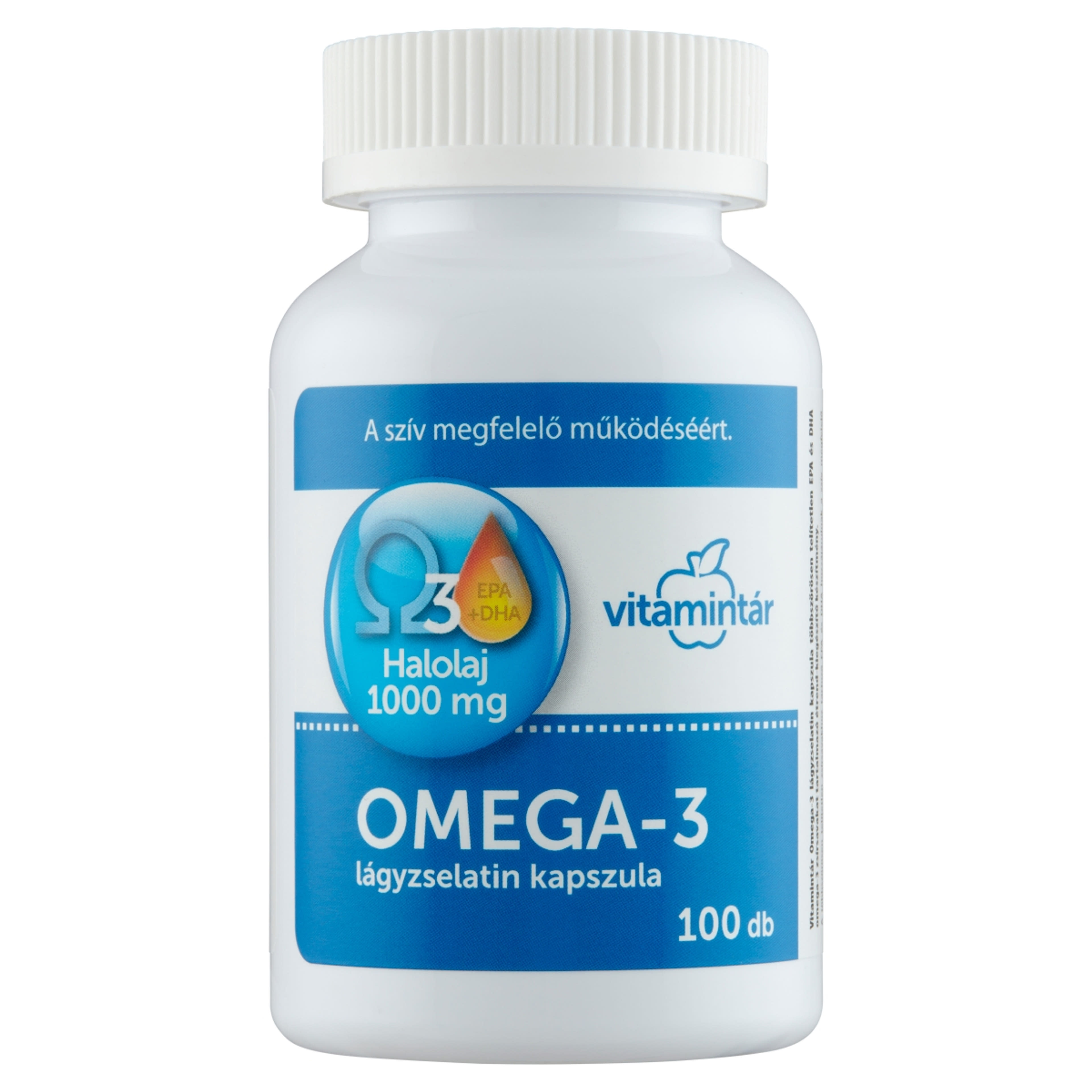 Vitamintár 1000mg Omega-3 Lágyzselatin Kapszula - 100 db