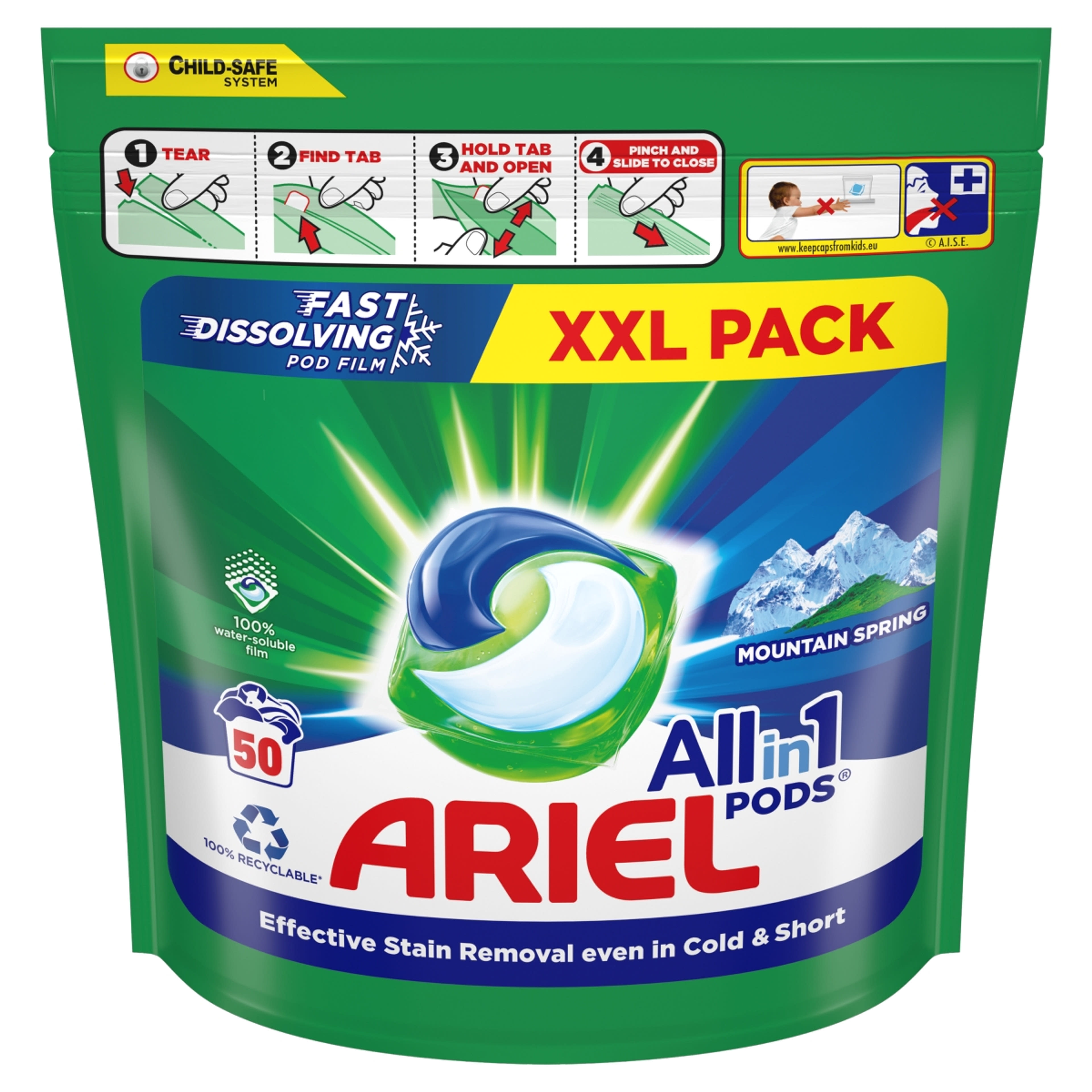 Ariel All-in-1 Mountain Spring mosókapszula 50 mosás- 50 db-1