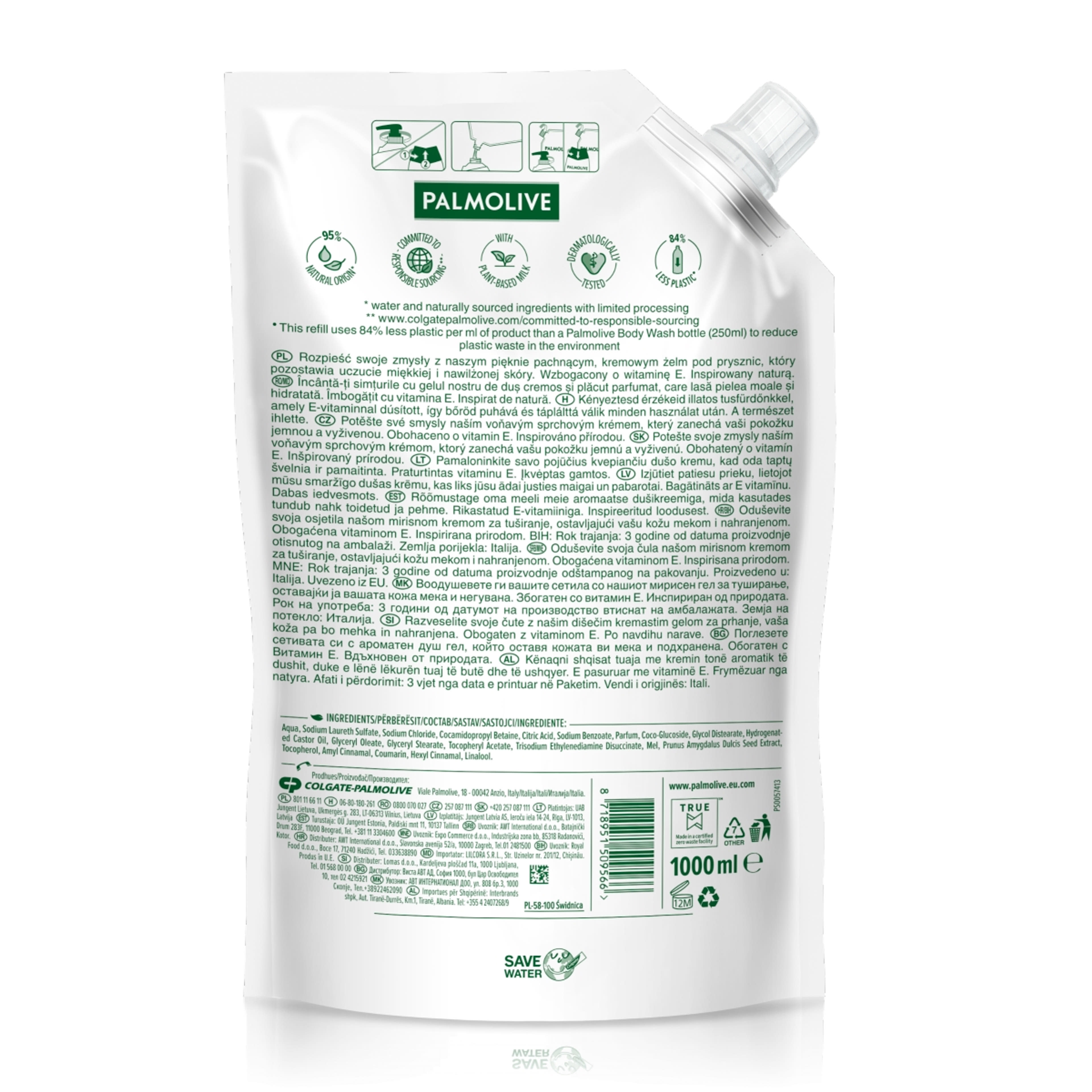 Palmolive Naturals Milk & Honey tusfürdő utántöltő - 1000 ml-3