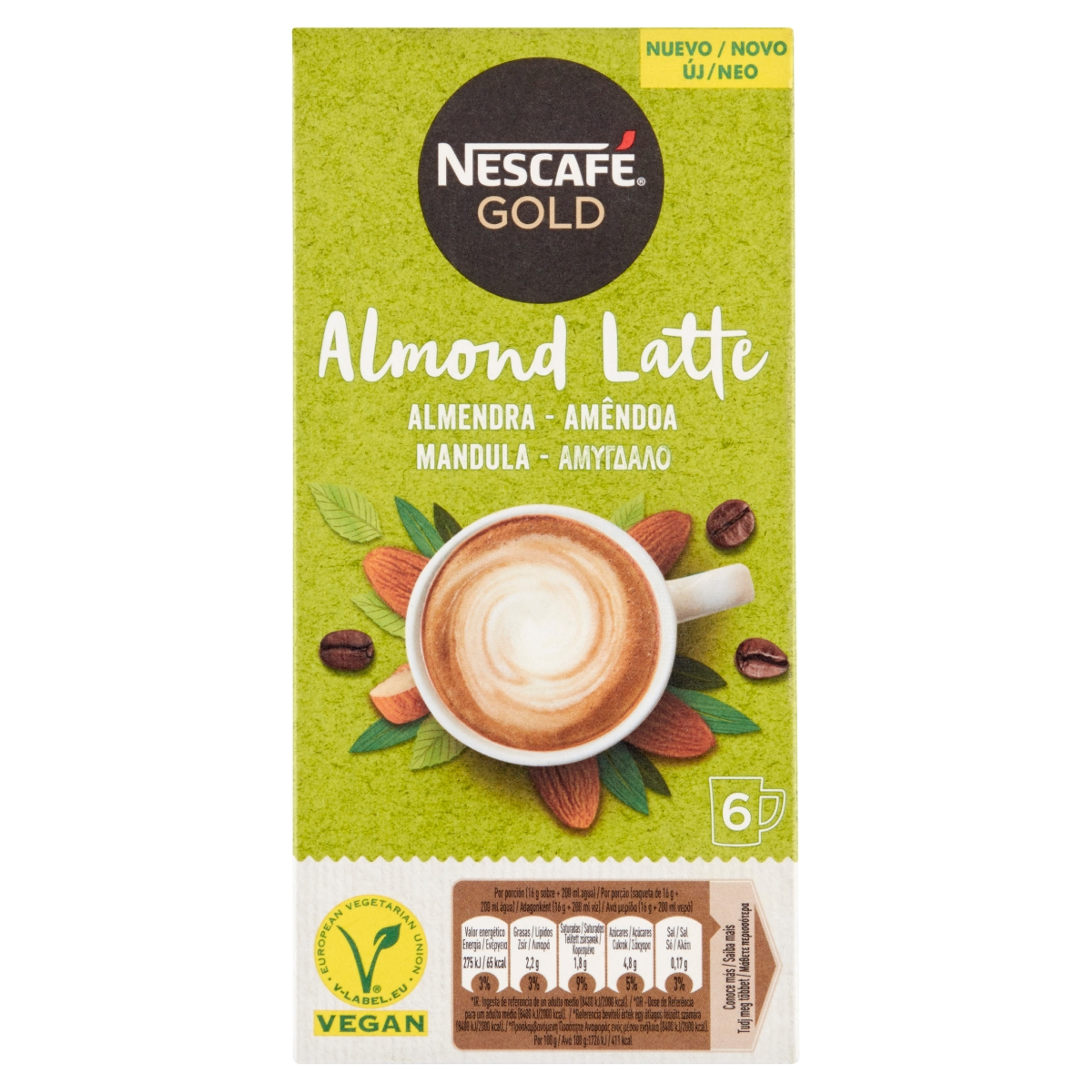 Nescafé Gold mandulás latte vegán instant kávé - 6 db