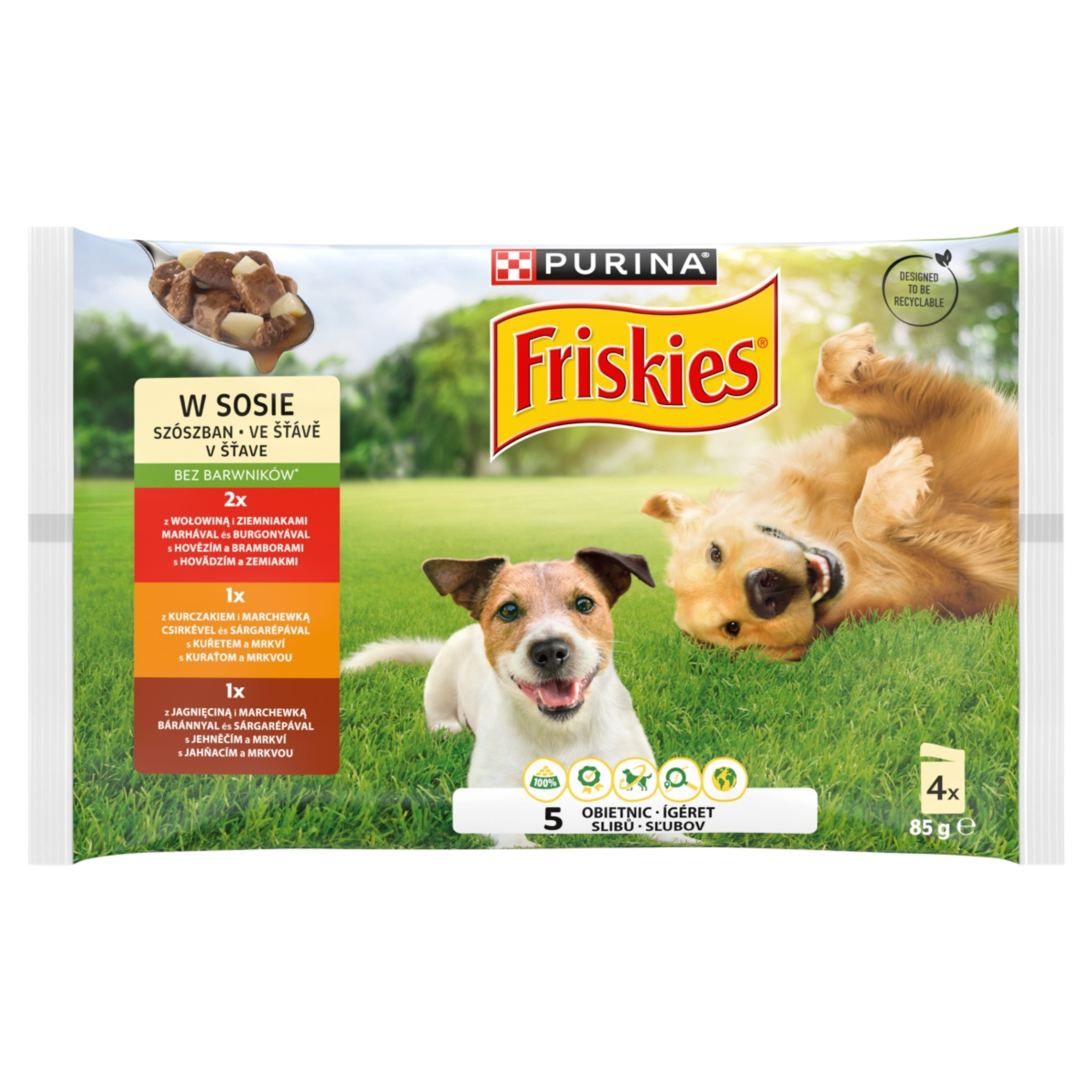 Friskies Adult szószos alutasak kutyáknak 4x85g - 340 g