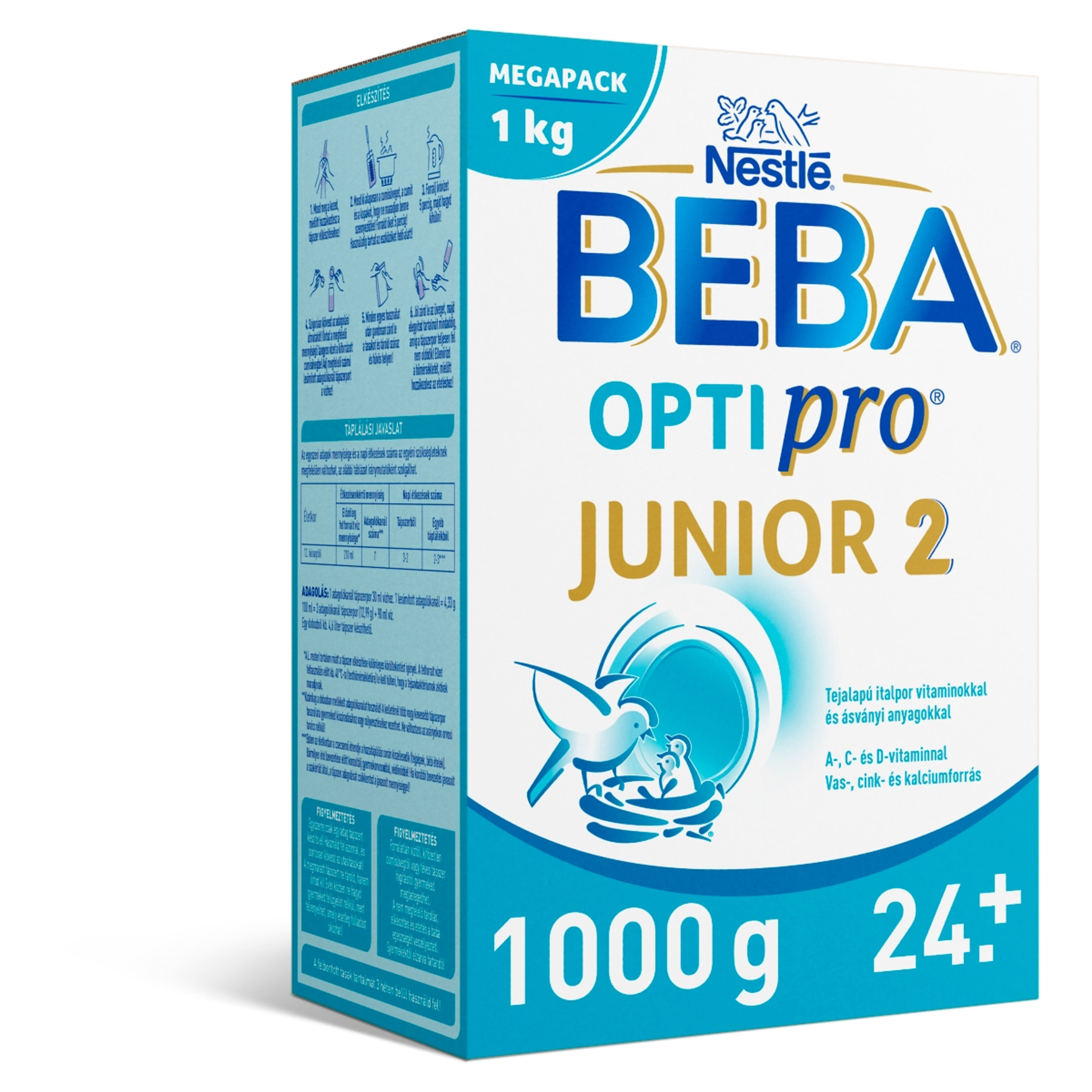 BEBA OPTIPRO Junior 2 italpor sovány tejjel 24 hónapos kortól MEGAPACK - 1000 g-3