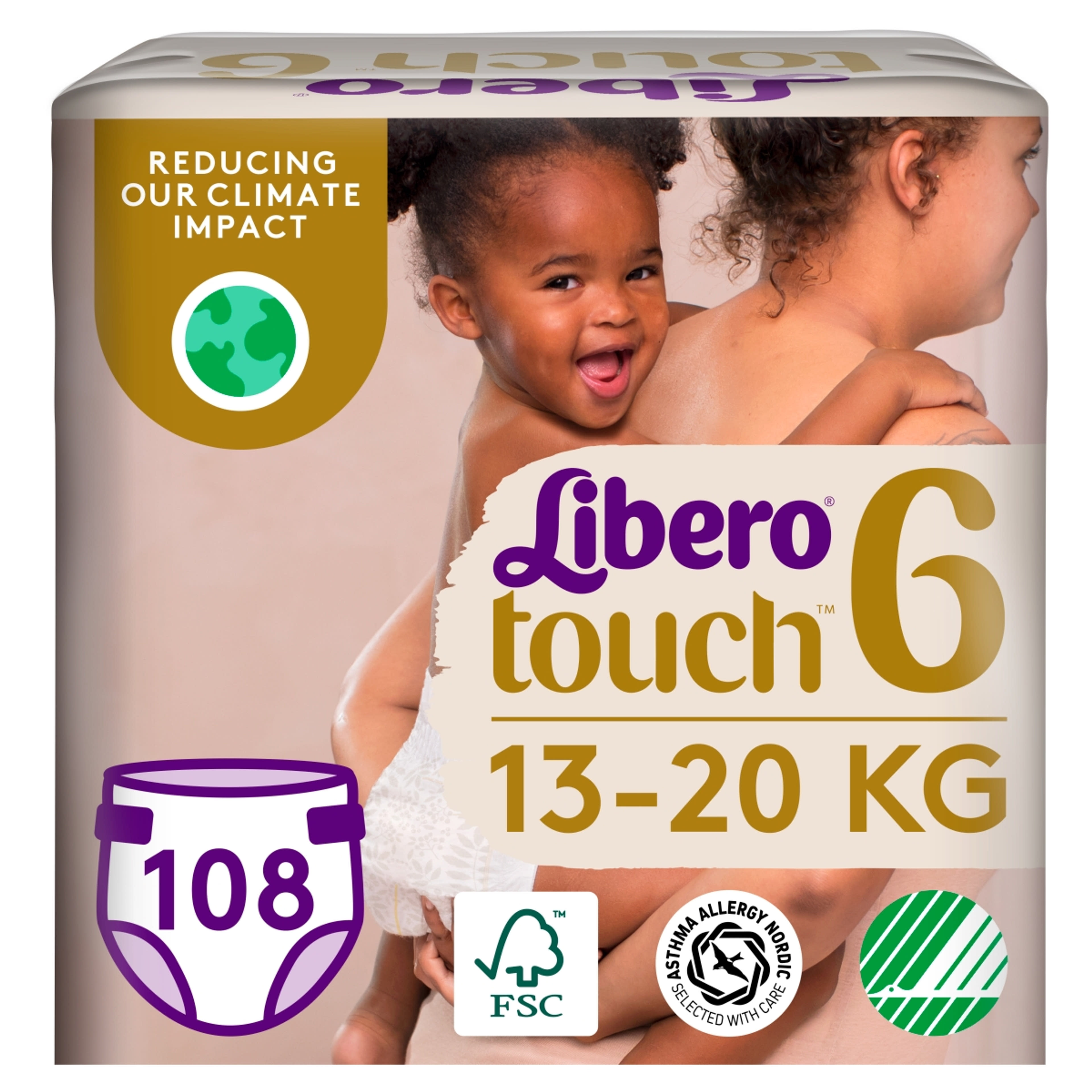 Libero Touch nadrágpelenka, méret: 6, 13-20 kg - 108 db