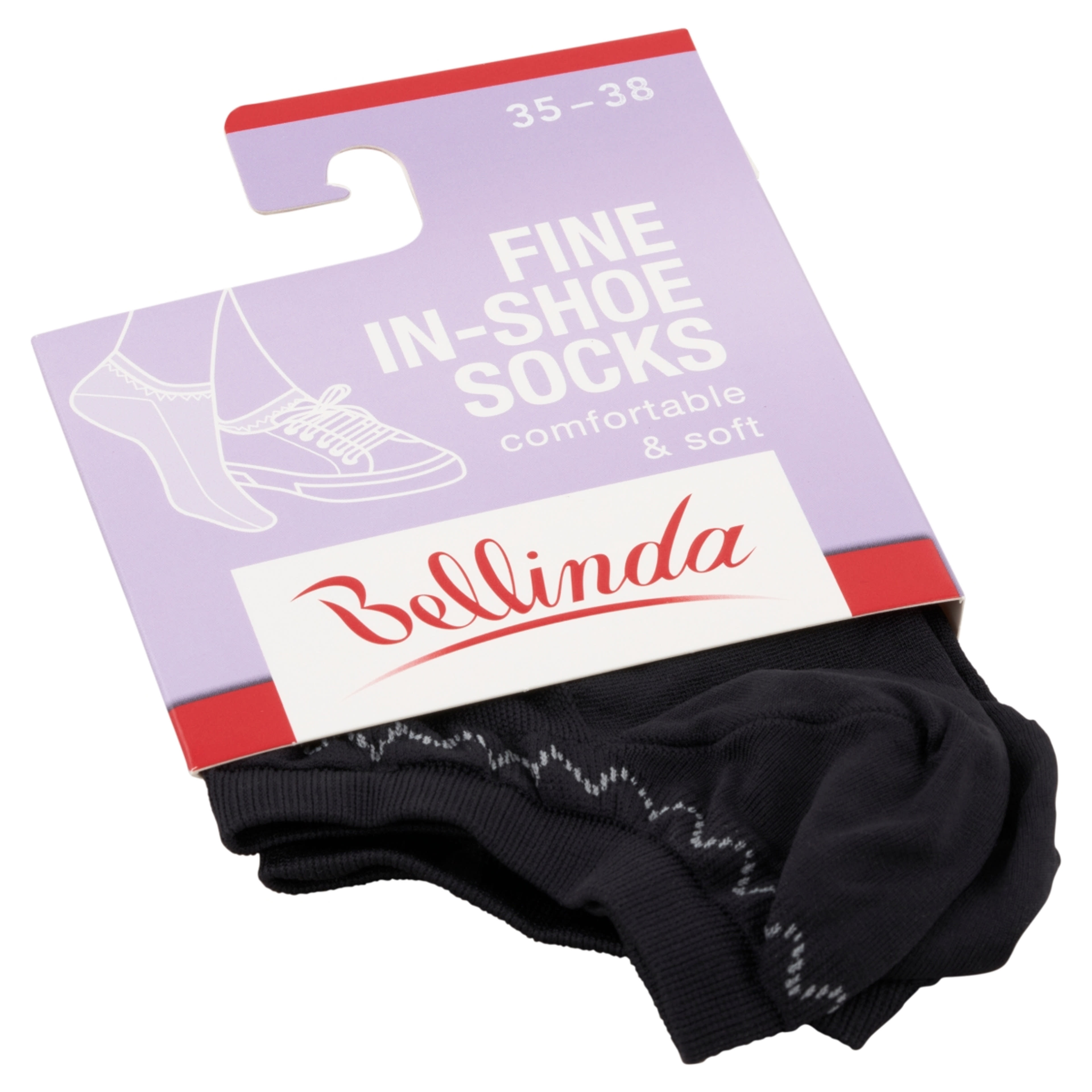 Bellinda Fine In-Shoe Fekete 35-38 Női Zokni - 1 pár-2