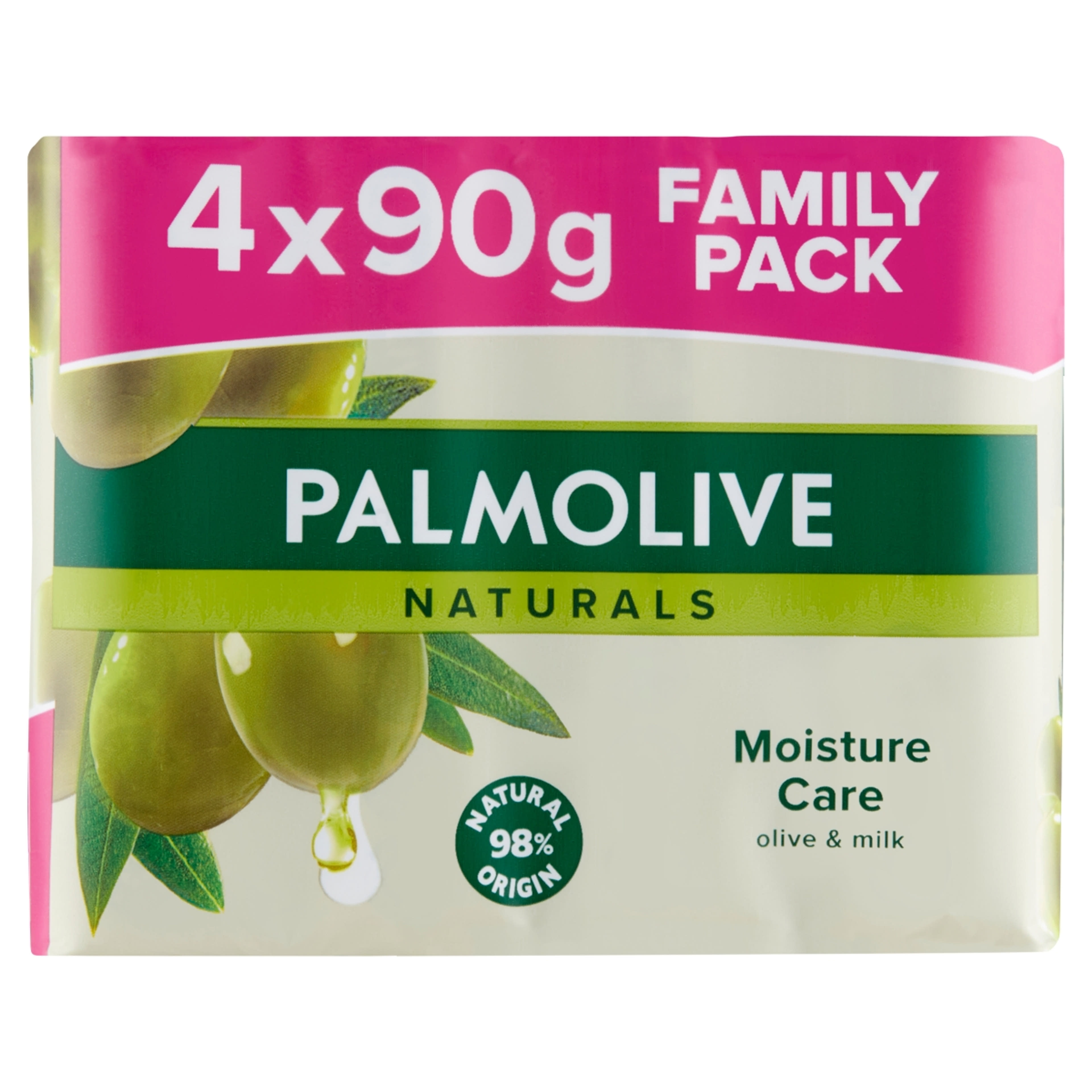 Palmolive Naturals Moisture Care pipereszappan olíva kivonattal - 4 x 90 g