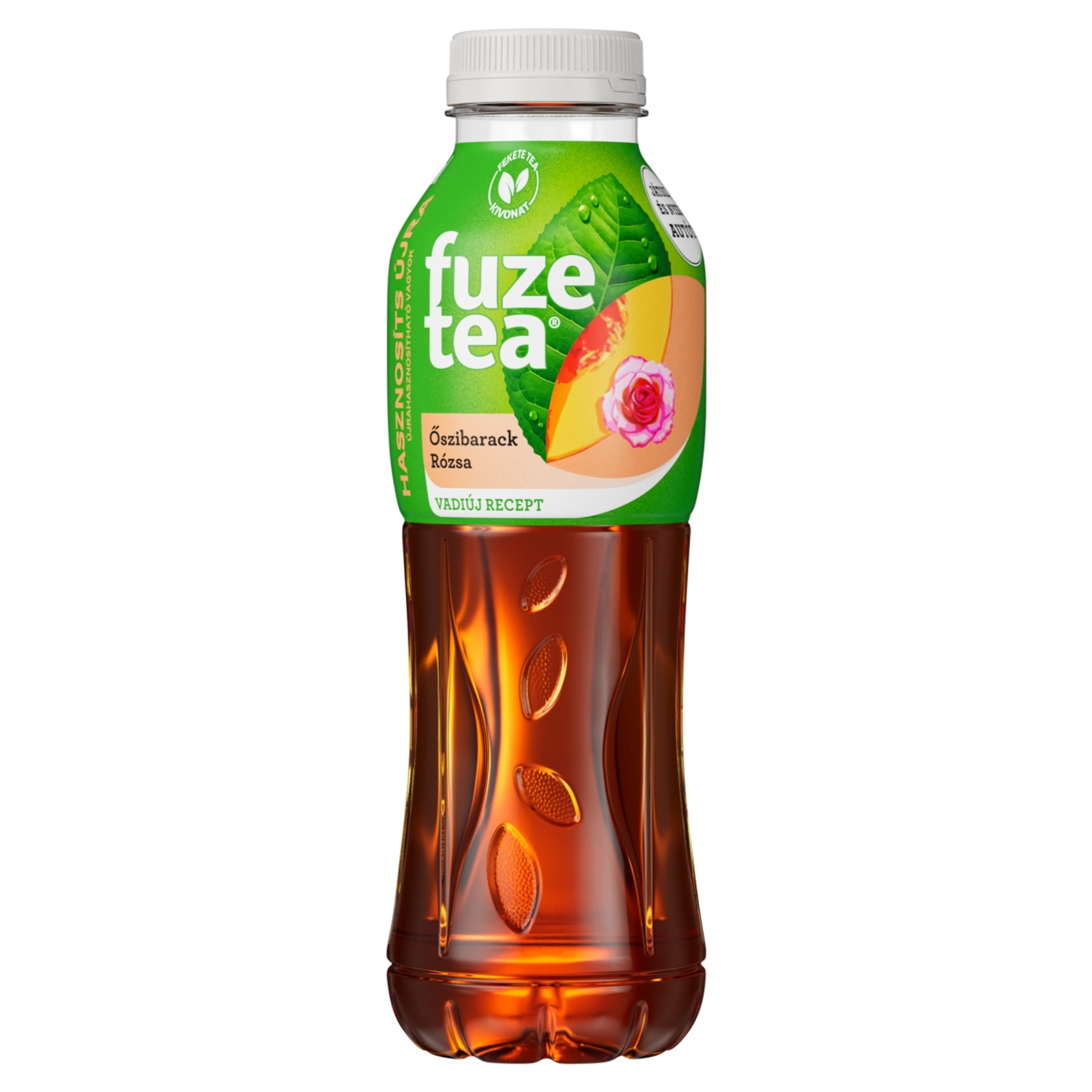FuzeTea őszibarack- és hibiszkuszízű üdítőital fekete tea kivonattal - 500 ml