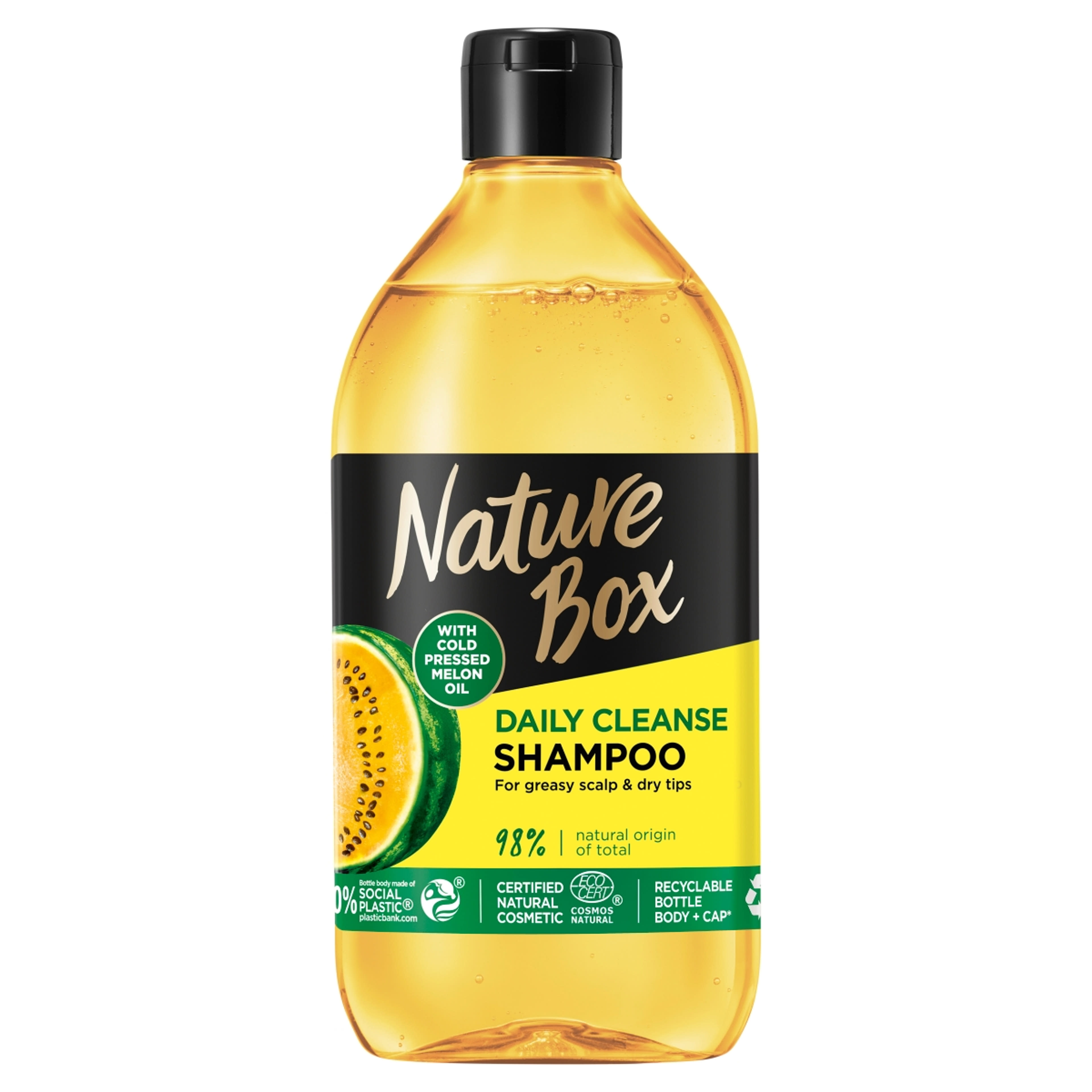 Nature Box tisztító sampon hidegen préselt dinnye olajjal - 385 ml-1
