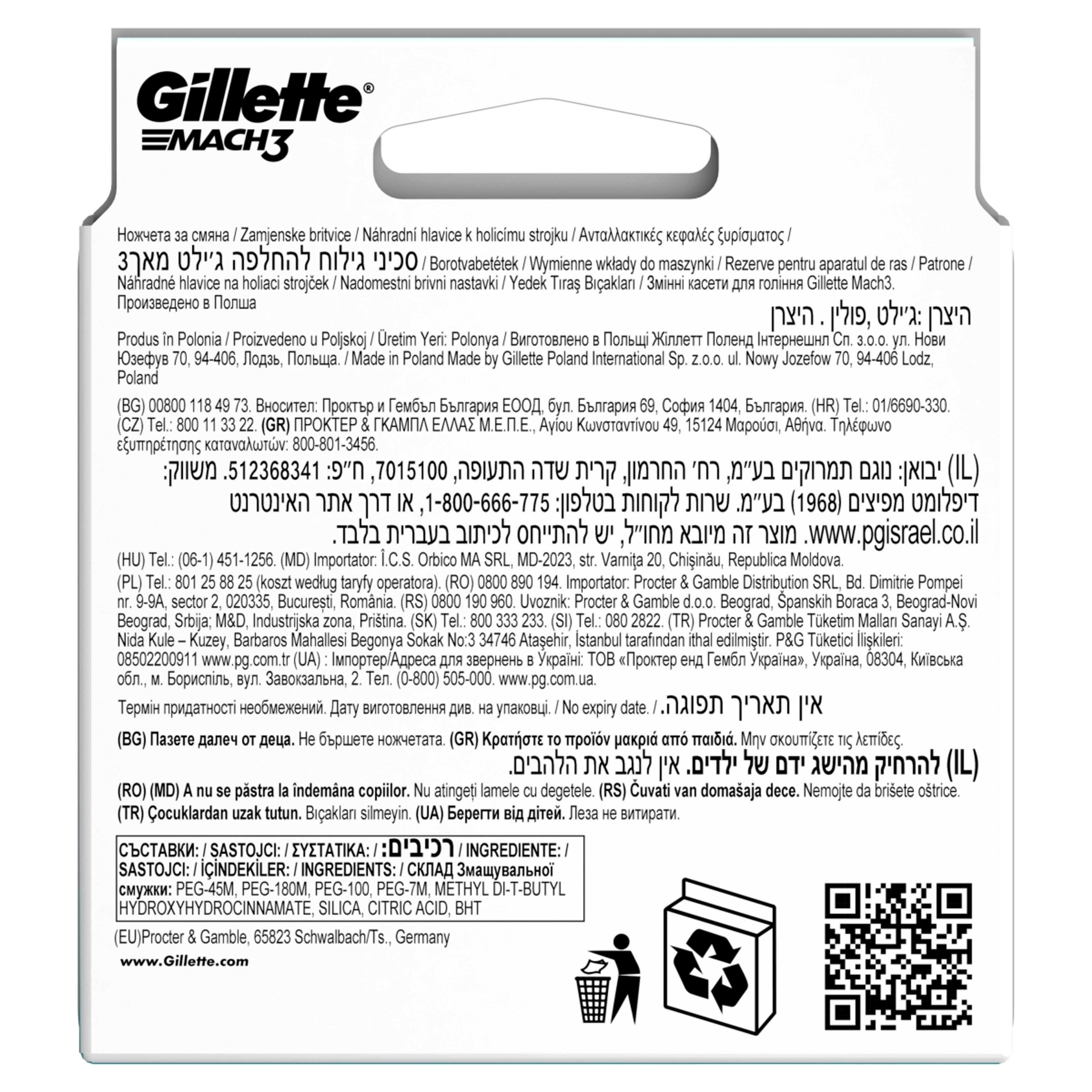 Gillette Mach3 férfi borotvabetét - 12 db-2