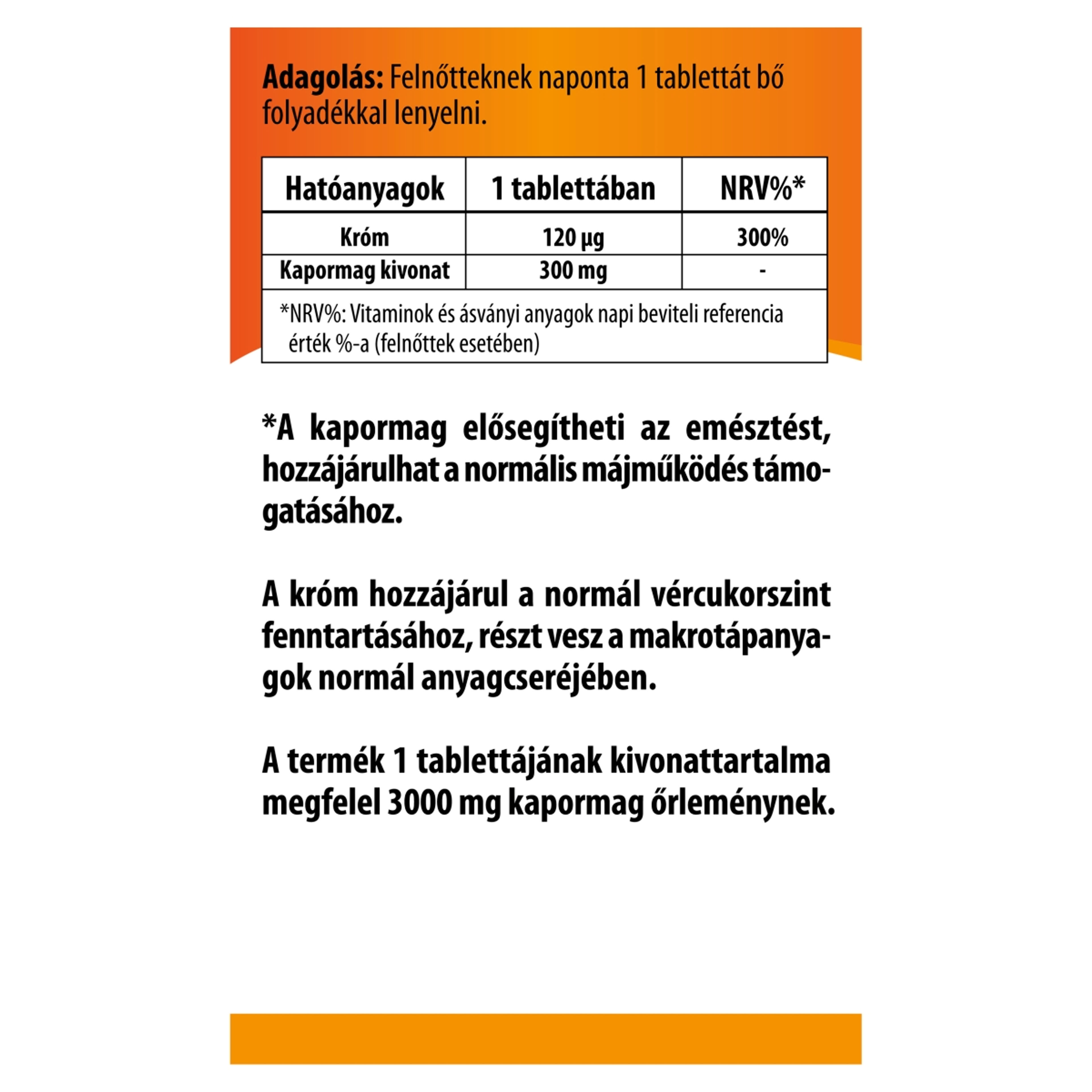 Bioco Kapormag kivonat Krómmal étrenkiegészítő tabletta - 60 db-3