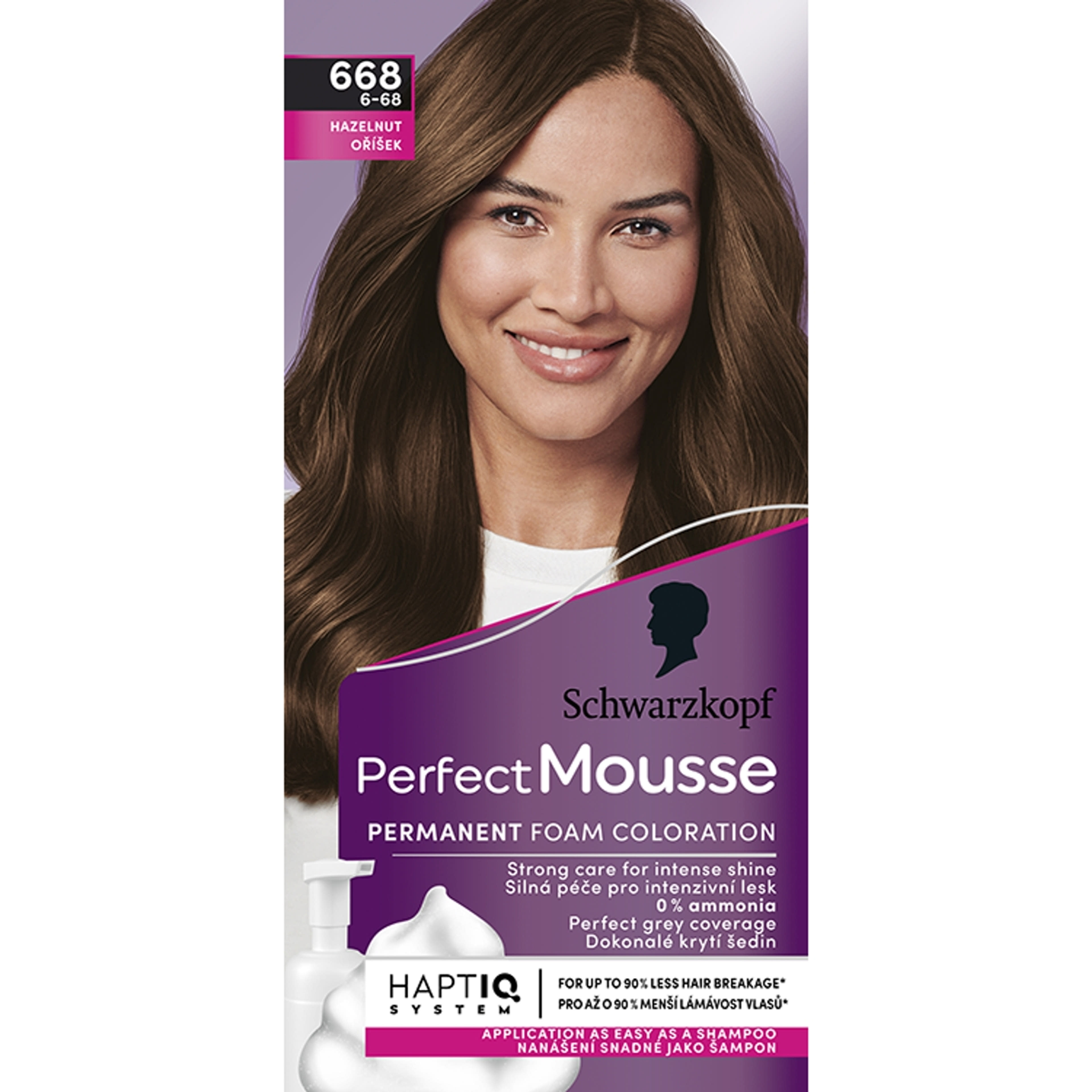 Schwarzkopf Perfect Mousse hajfesték 668 mogyoró - 1 db-1