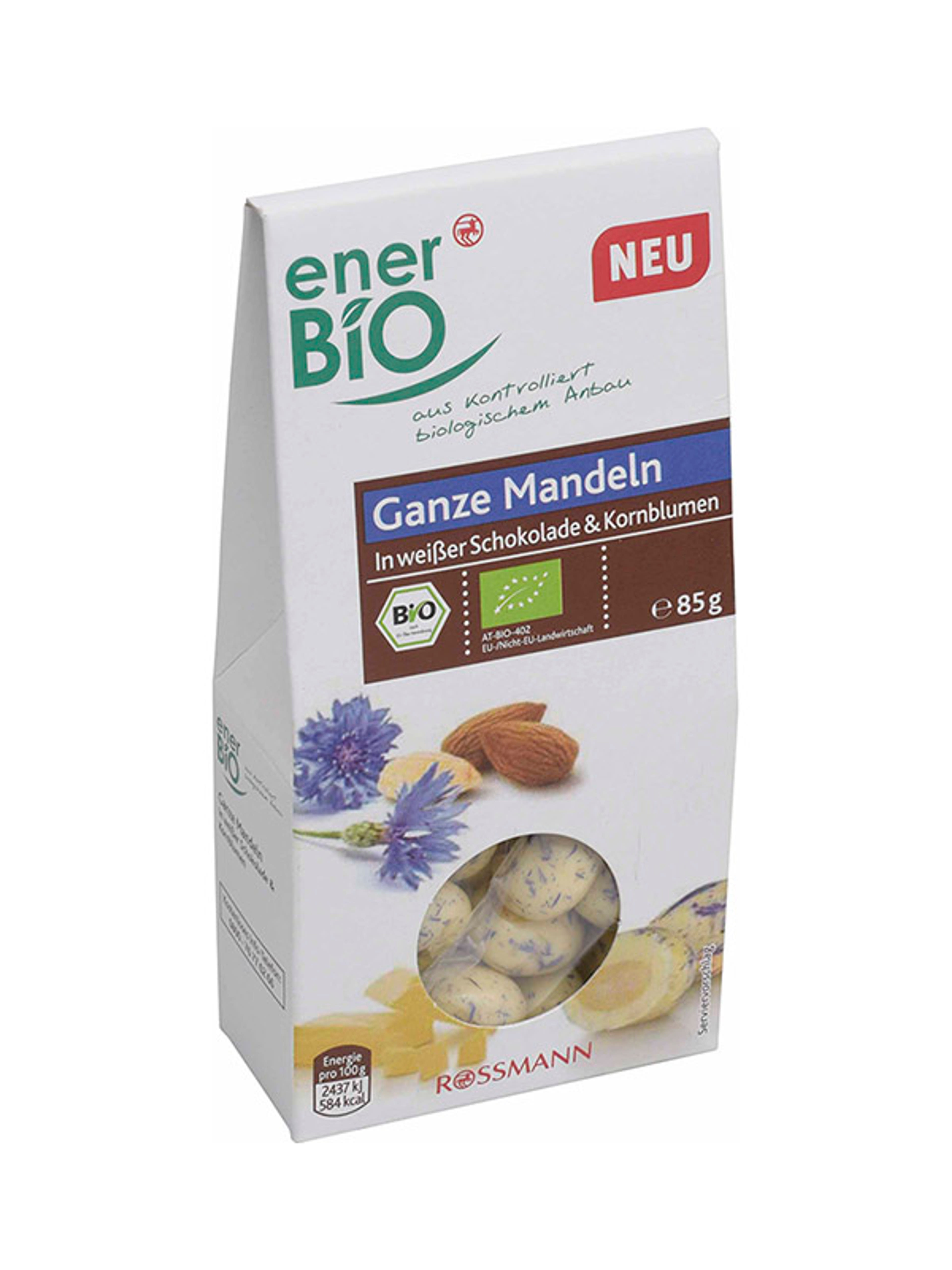 enerBio Bio egész mandula fehér csokoládéban búzavirággal - 85 g-1