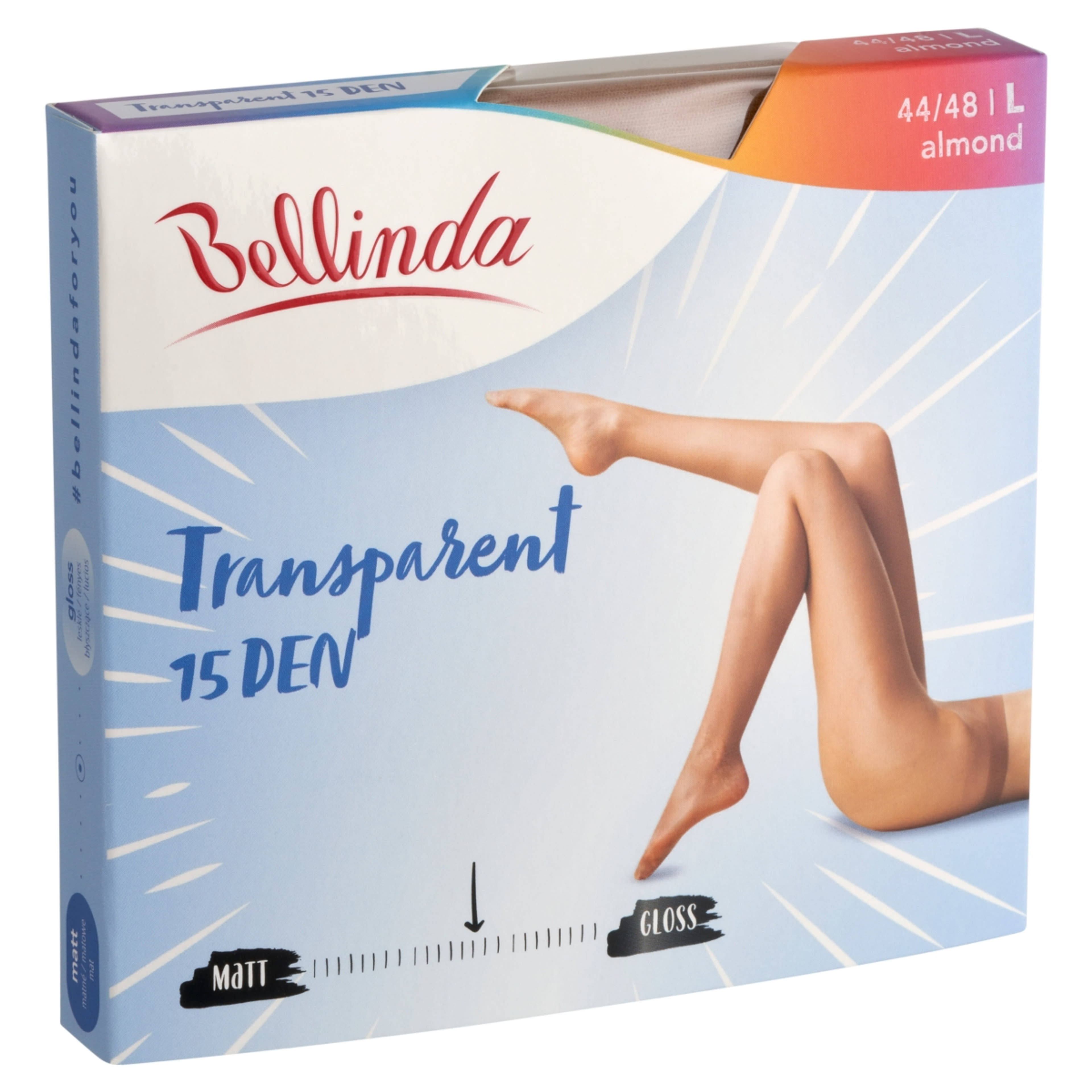 Bellinda Transparent 15 Den Almond L Harisnya - 1 db-2