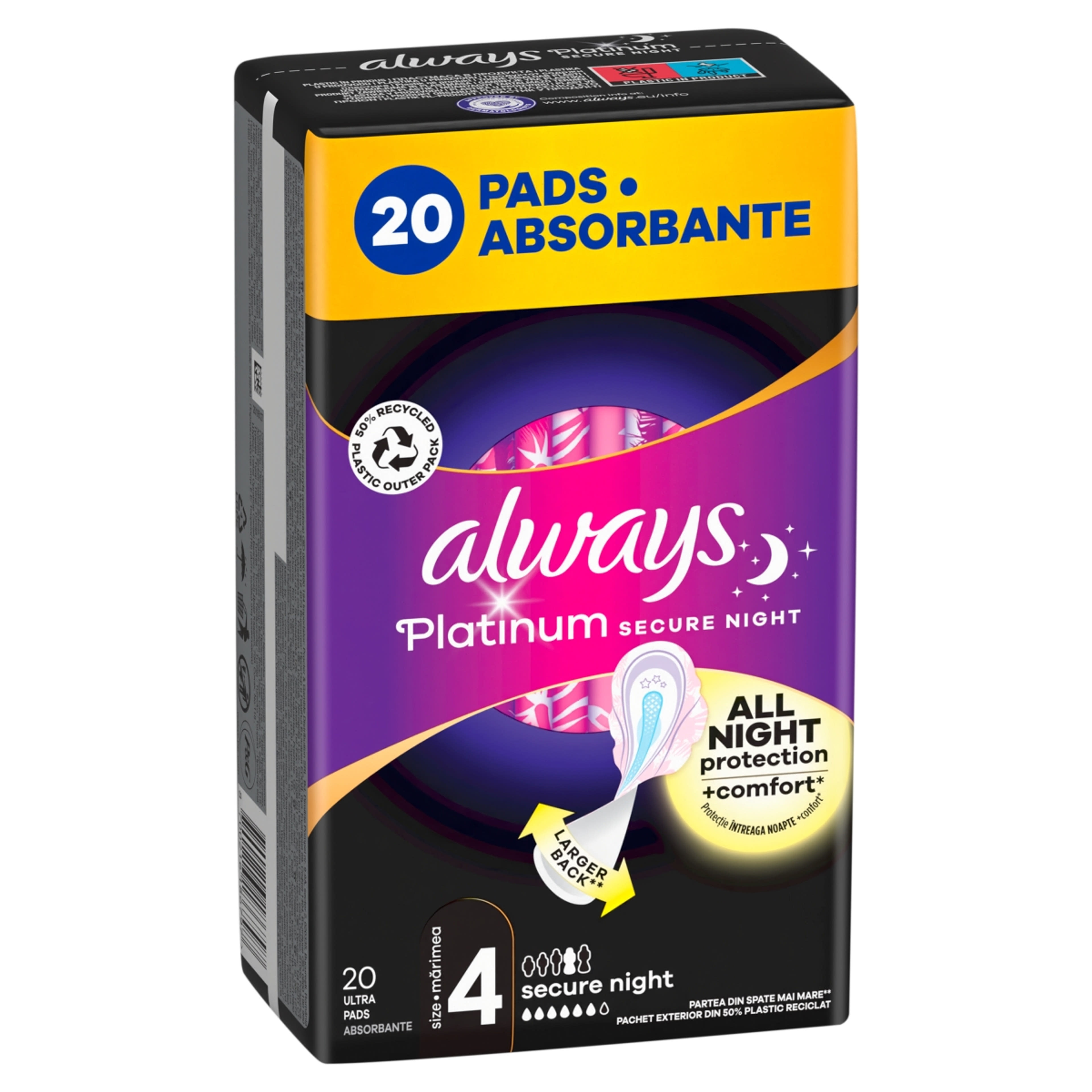 Always Platinum Secure Night egészségügyi betét - 20 db-2