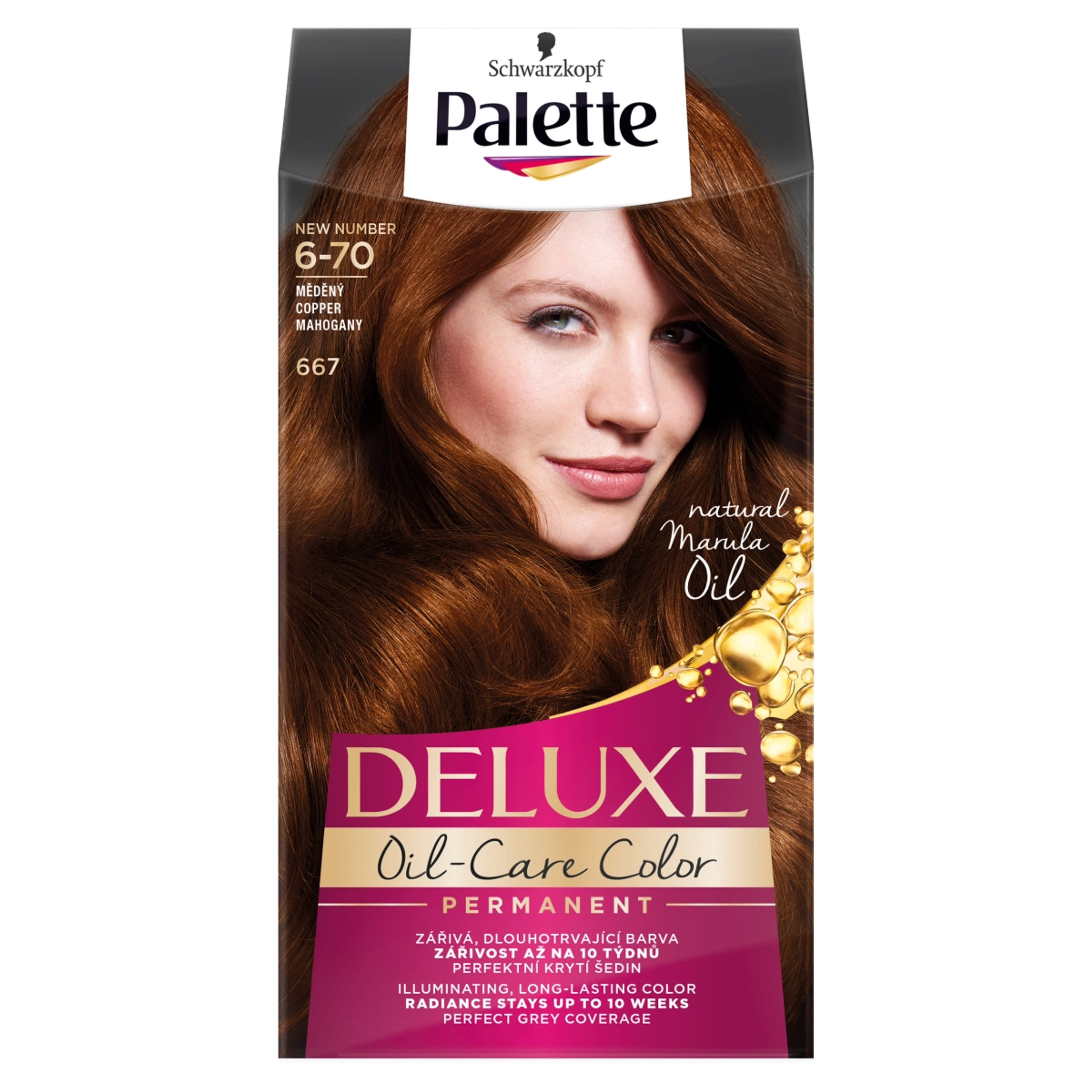 Palette Deluxe 6-70 mahagóni rézvörös intenzív krémhajfesték (667) - 1 db-1