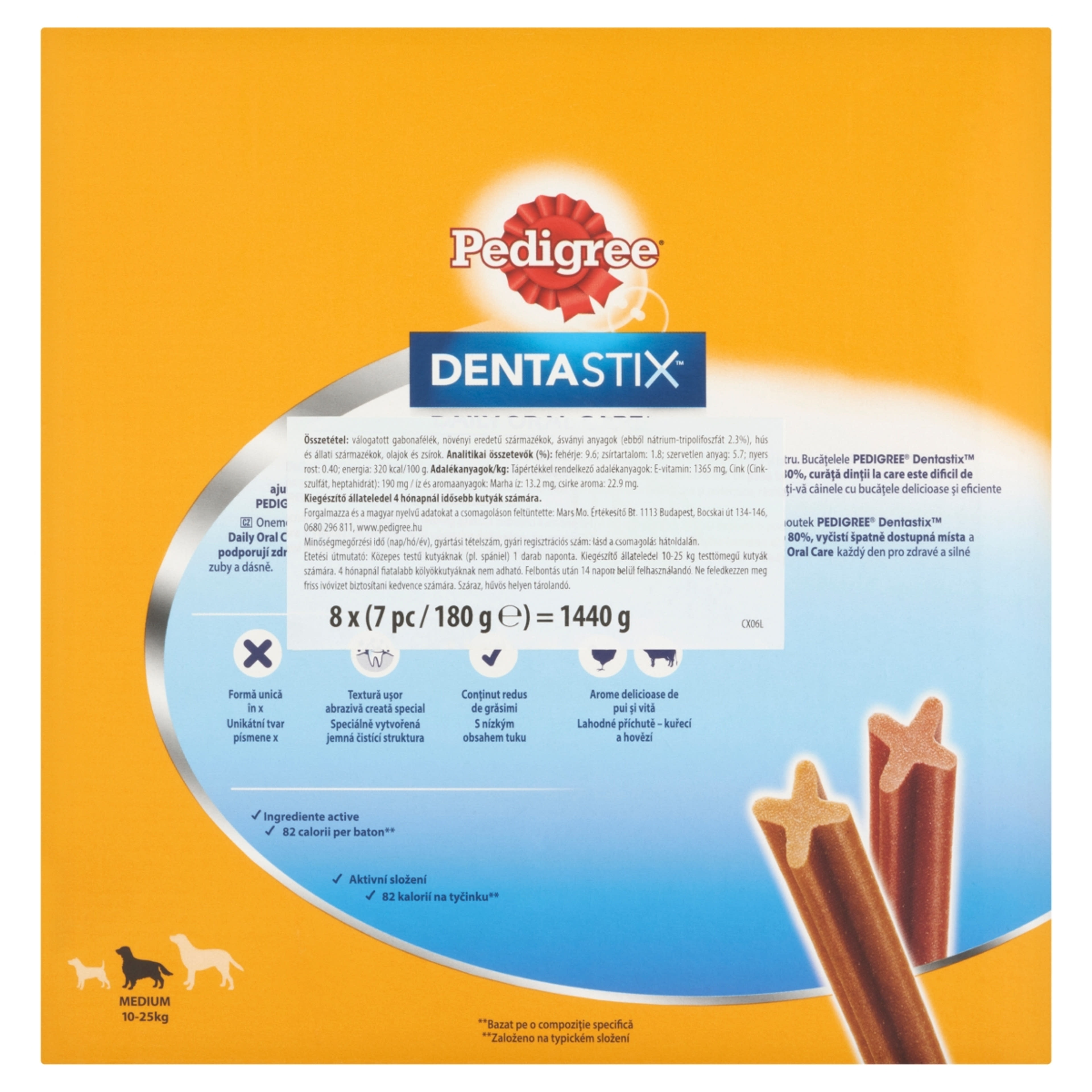 Pedigree DentaStix Daily Oral Care kiegészítő állateledel 4 hónapnál idősebb kutyáknak 8 db - 1440 kg-3