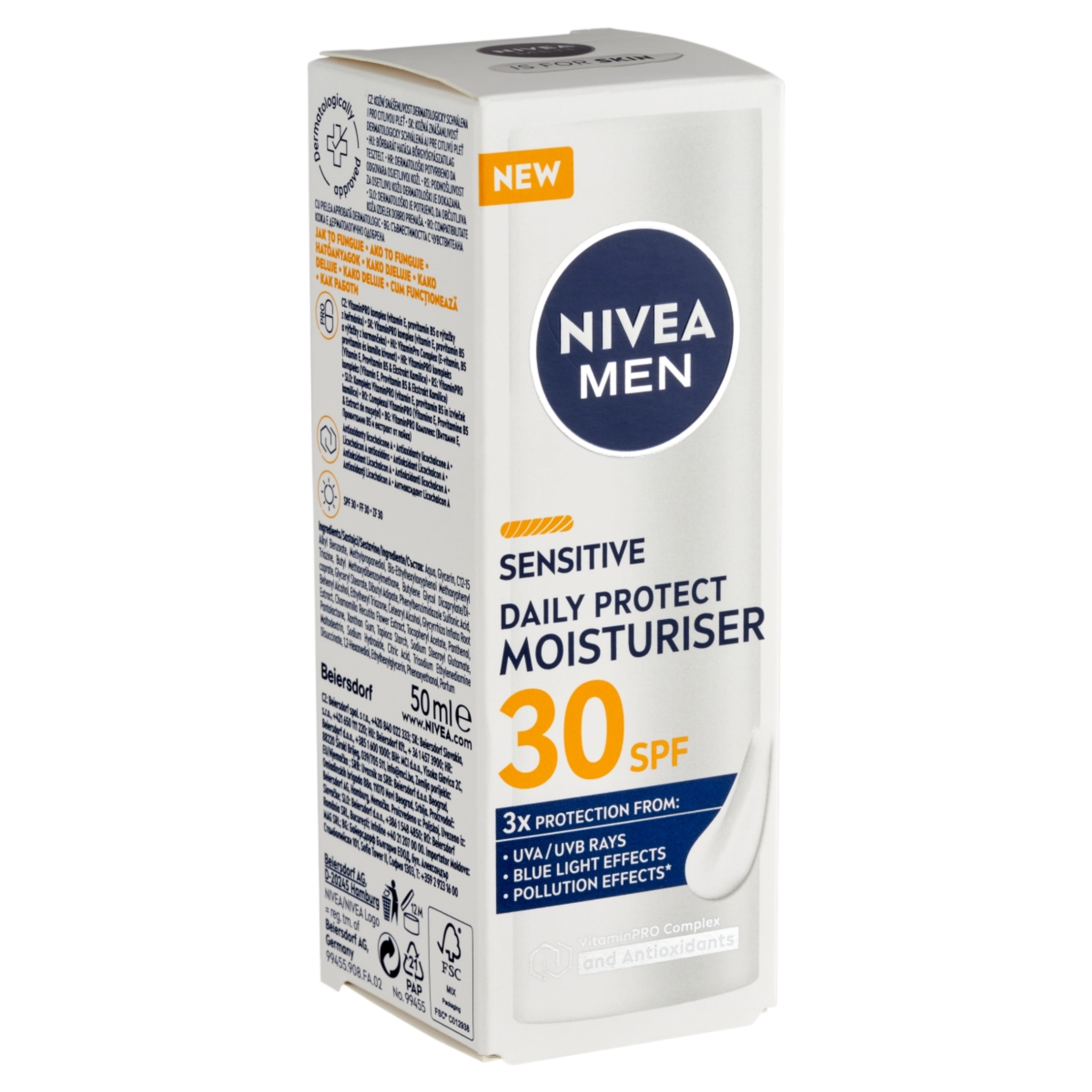 NIVEA MEN Sensitive nappali hidratáló arckrém FF30 - 50 ml-3