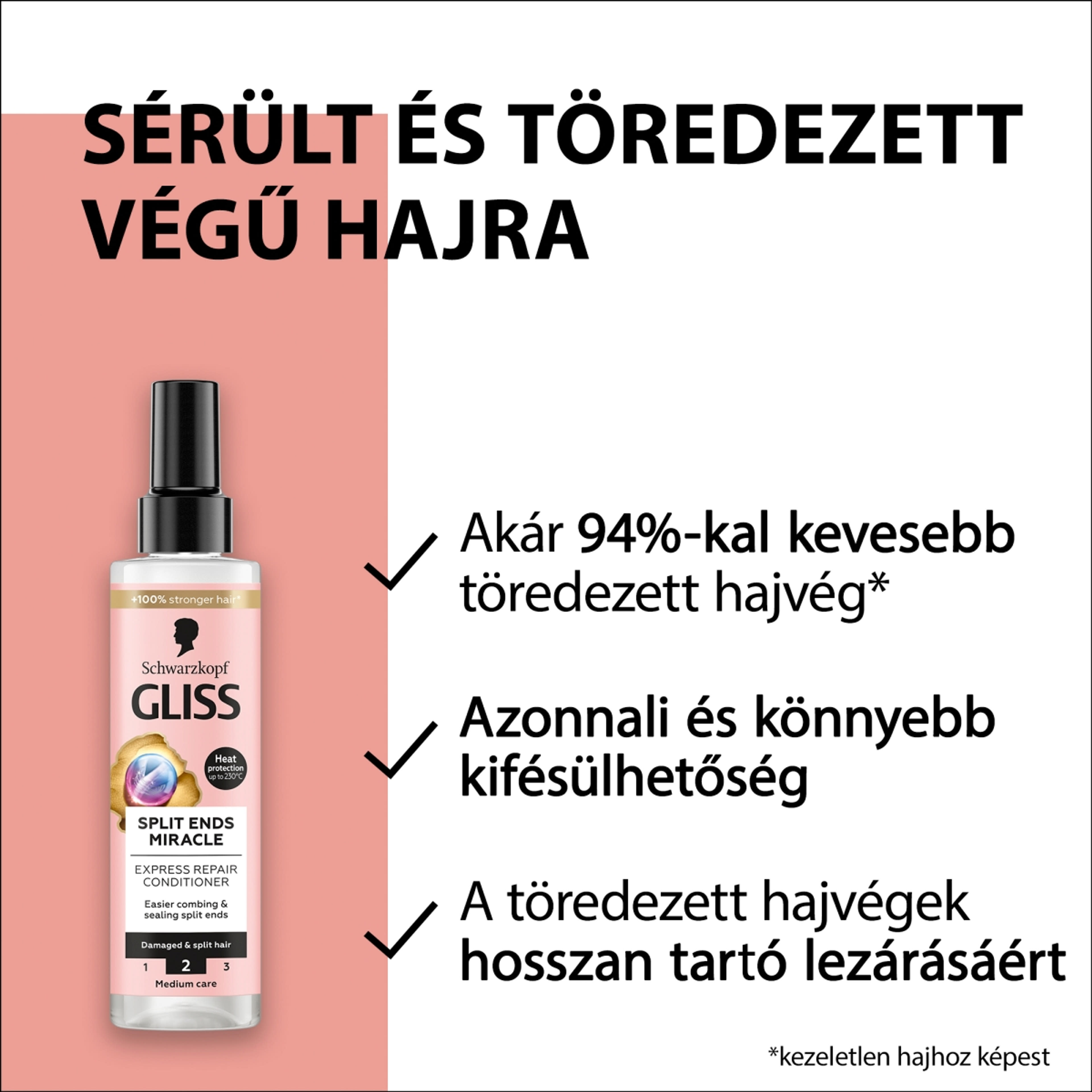 Gliss Express Repair Split Ends Miracle hajregeneráló balzsam - 200 ml-4